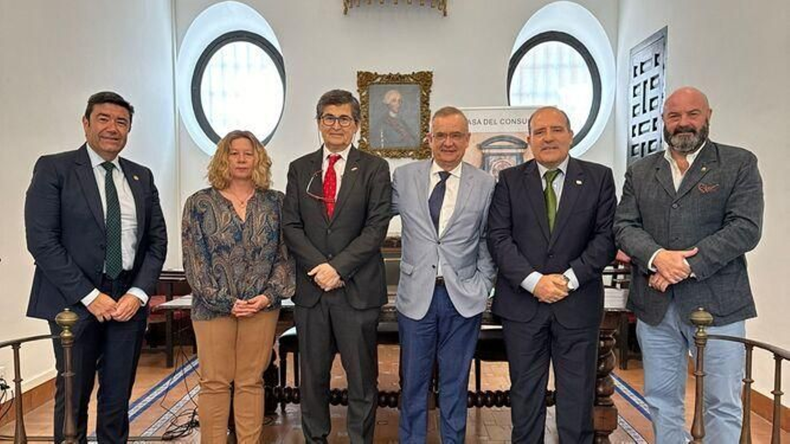 De izda a derecha, Alberto Benito, Magdalena Martín, Antonio Checa, Juan José Escobar, Roberto García y Rafael Llopis