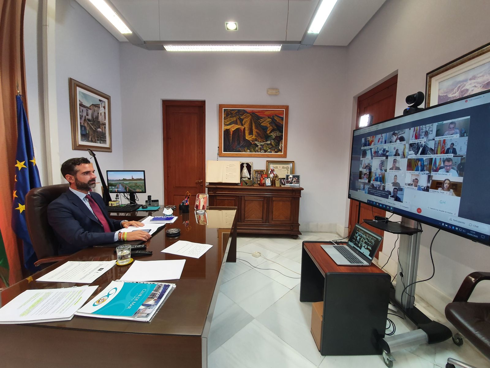 El alcalde de Almería en la reunión telemática de la Federación de Municipios