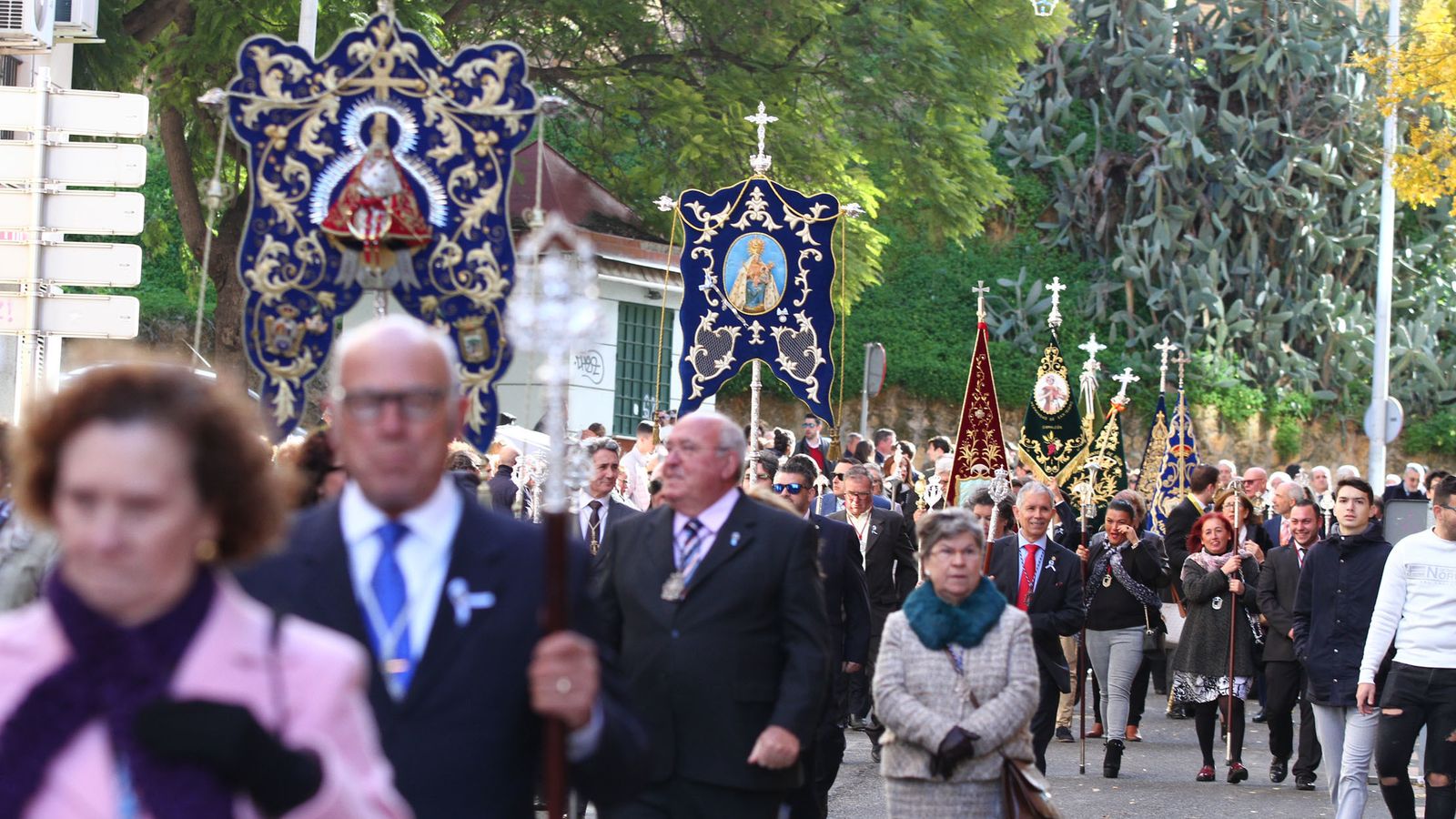 Representación de distintas hermandades de la capital en la comitiva.