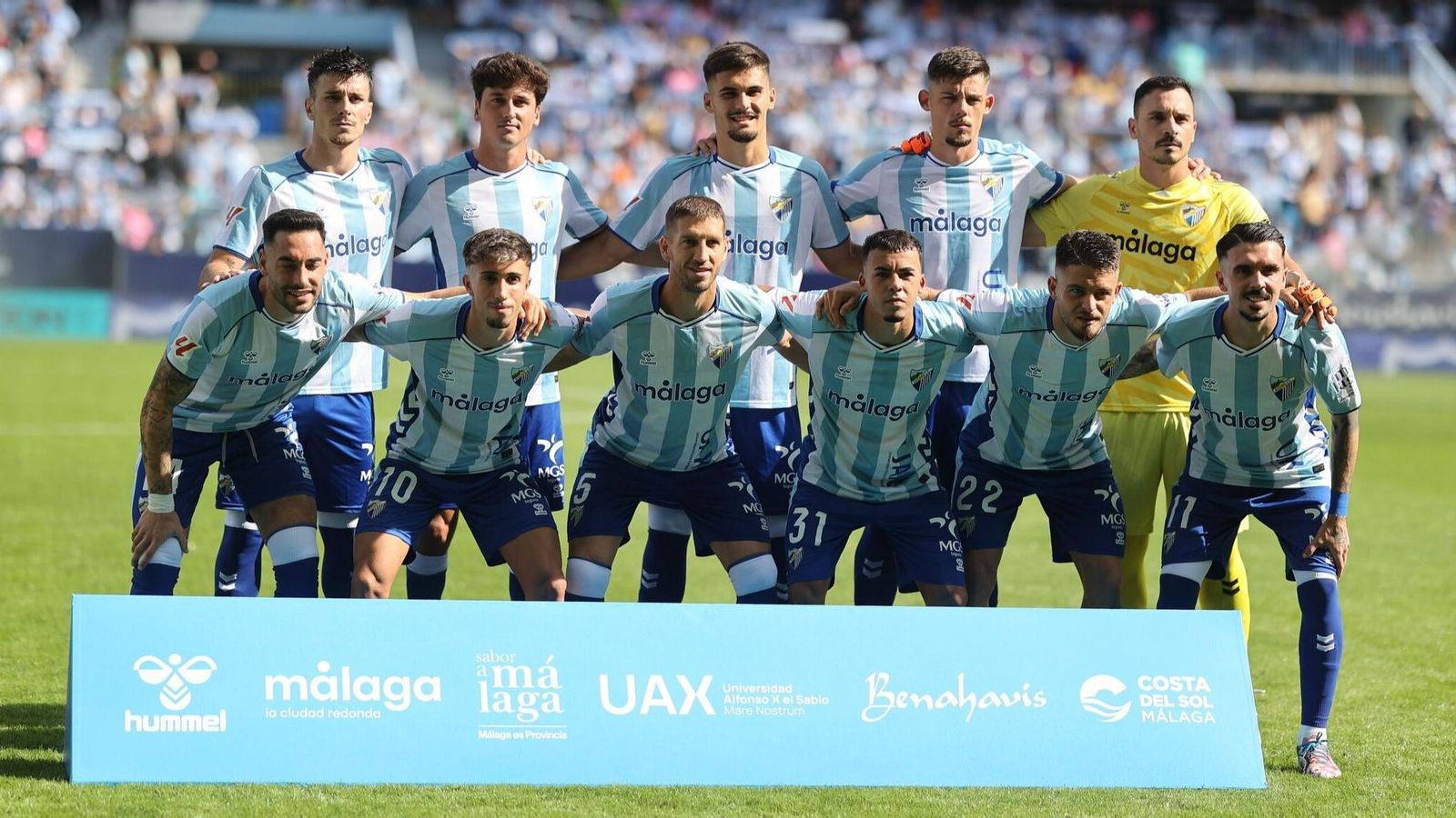 El once inicial del Málaga en su último partido en La Rosaleda.
