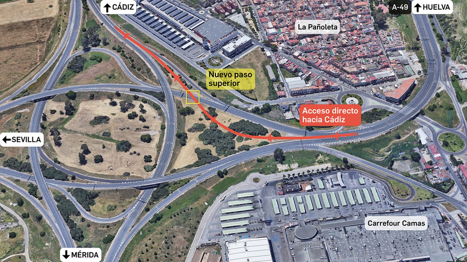 Paso 3: Paso superior sobre carriles existentes