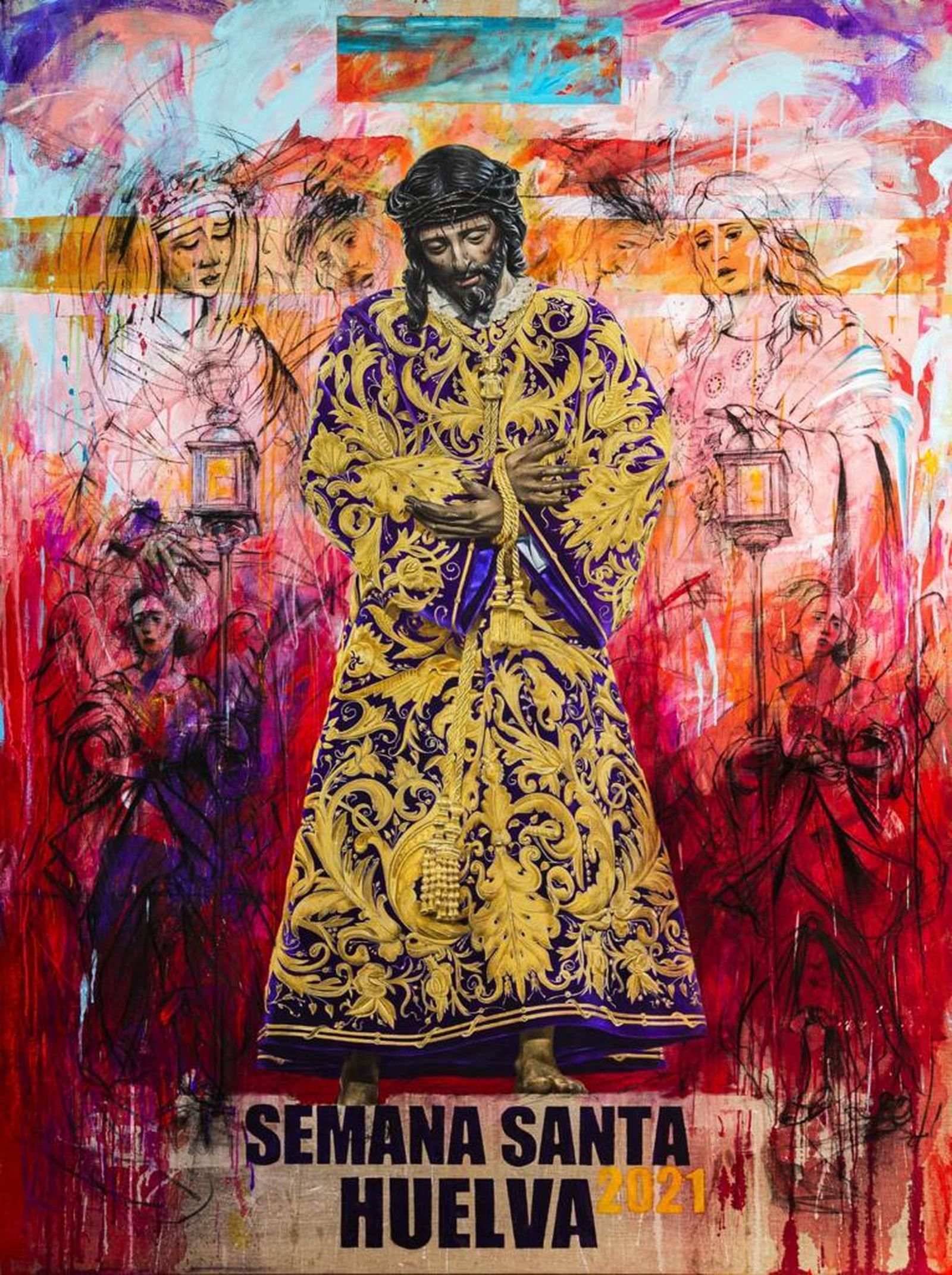Cartel de la Semana Santa de Huelva 2021 de Antoine Cas.