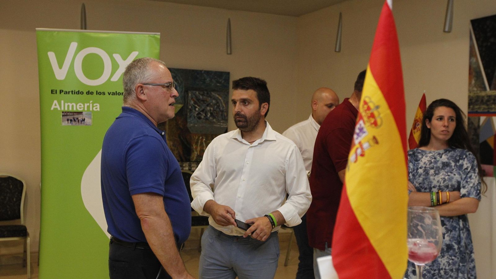 Juan Francisco Rojas en una de las reuniones con los militantes