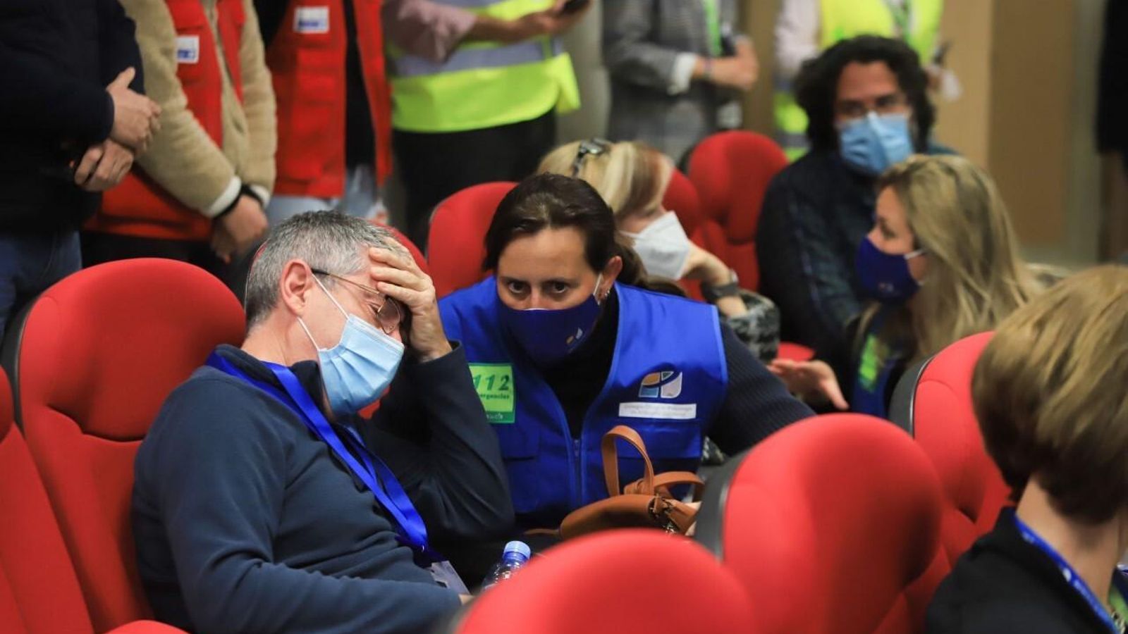 Participantes en el simulacro realizado en el Aeropuerto de Jerez.