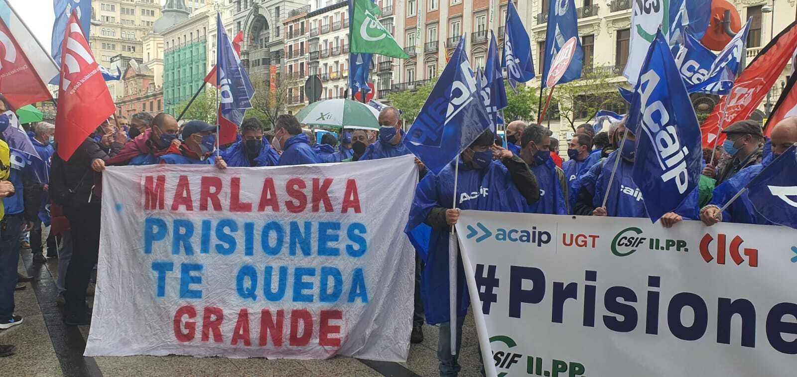 Manifestación de funcionarios de prisiones en Madrid.