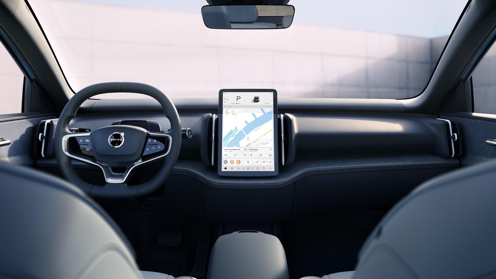 La pantalla central táctil tiene absoluto protagonismo en el EX30, tanto por diseño, como por las funciones que acumula.