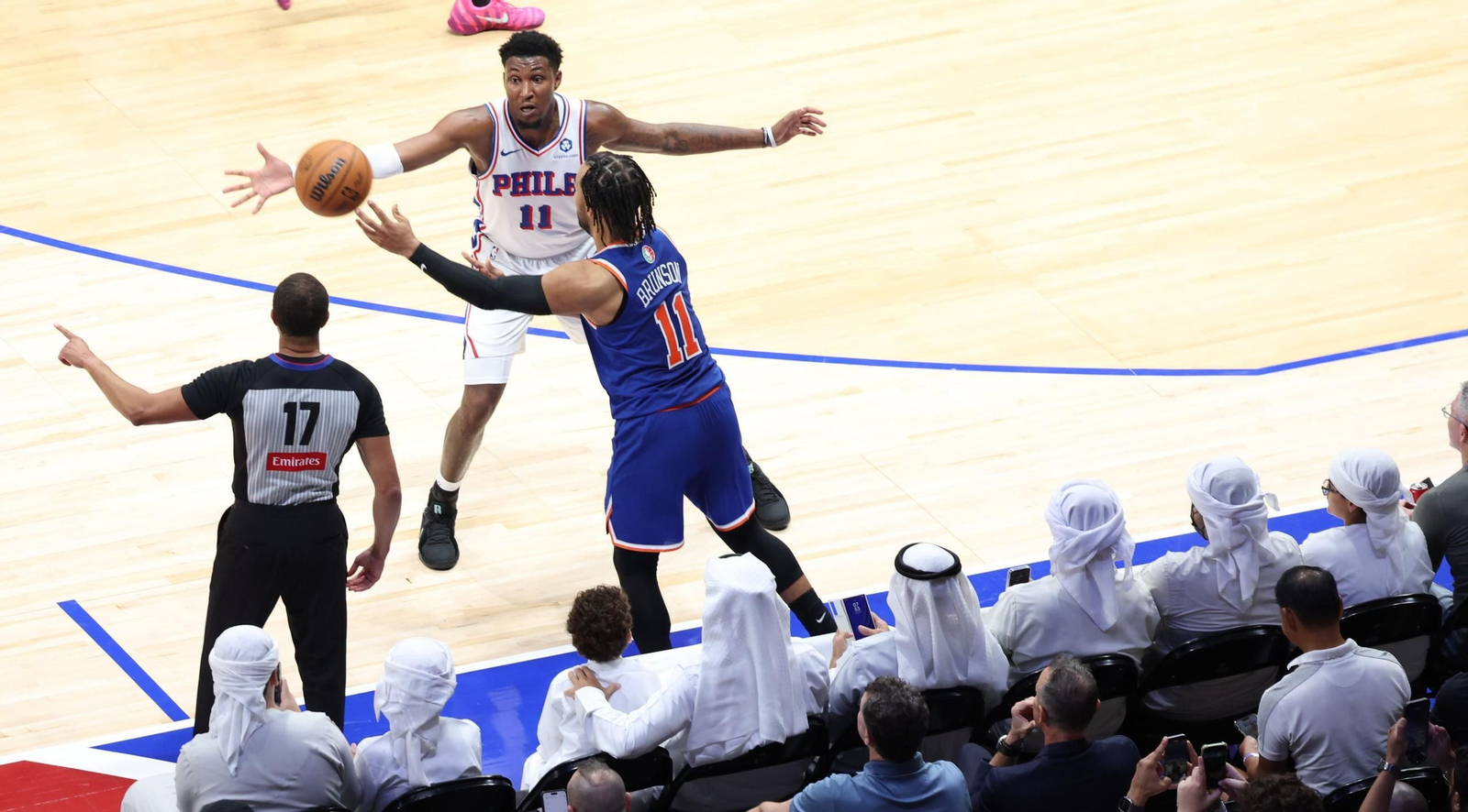 Un partido de pretemporada entre los 76rs y los Knicks en Abu Dhabi, el pasado sábado 4.
