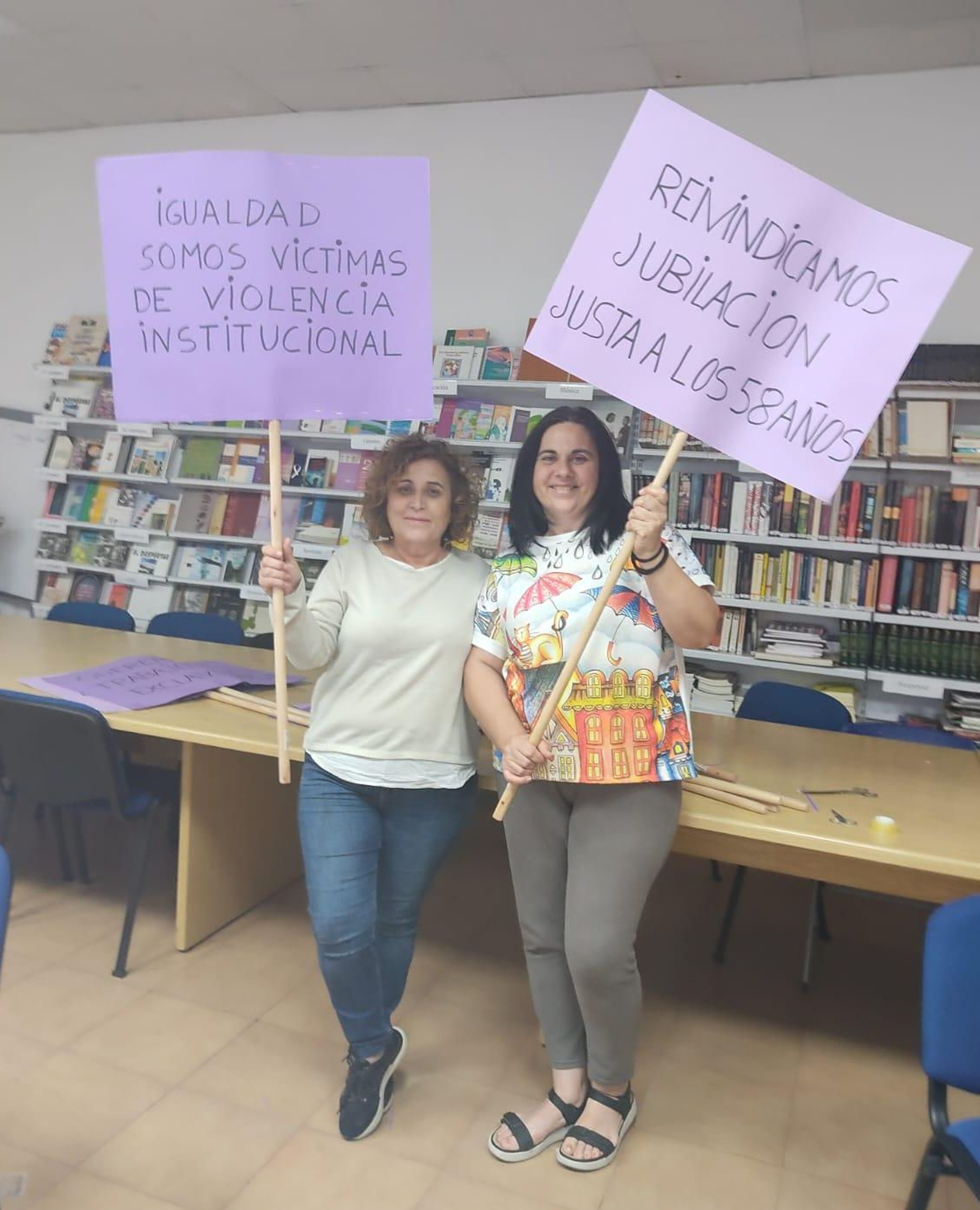 Carmen Toro e Isabel Melgar, delegadas sindicales.