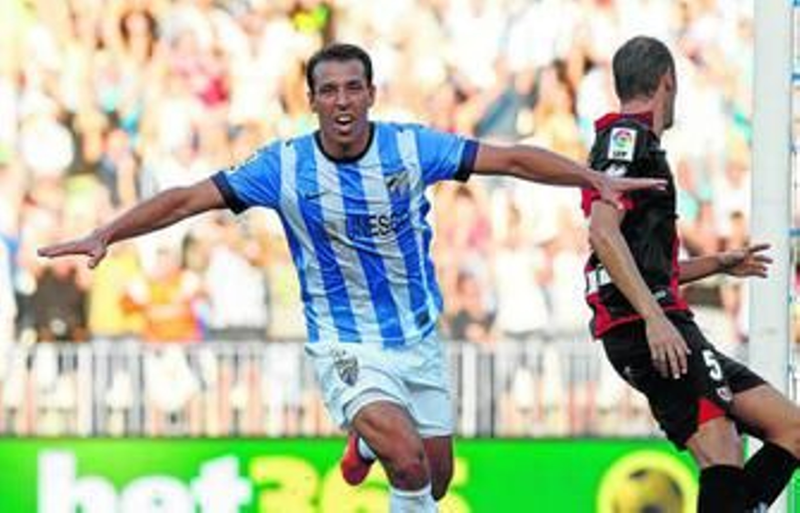 El Hamdaoui festeja su primer tanto en la Liga.