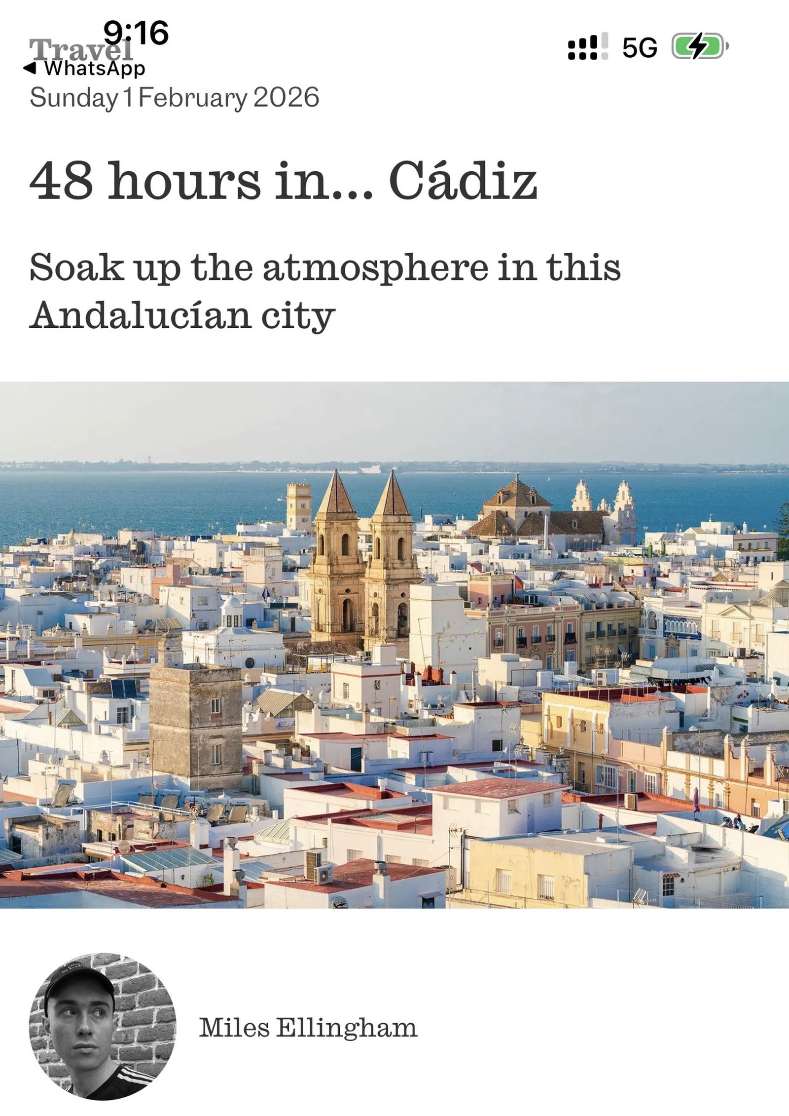 Cádiz en The Observer
