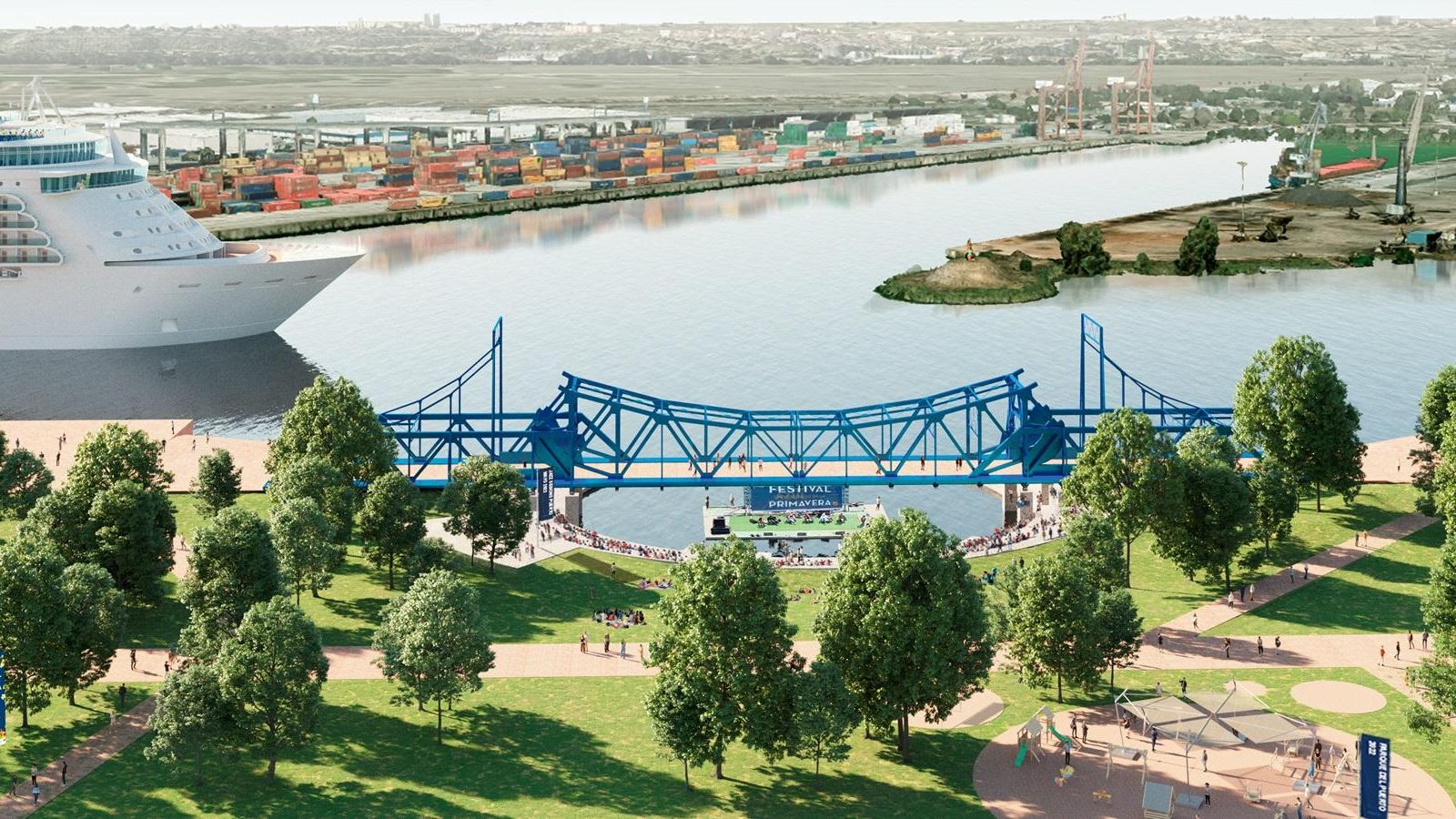 Recreación de cómo quedará el Puente de Hierro en el Distrito Urbano Portuario