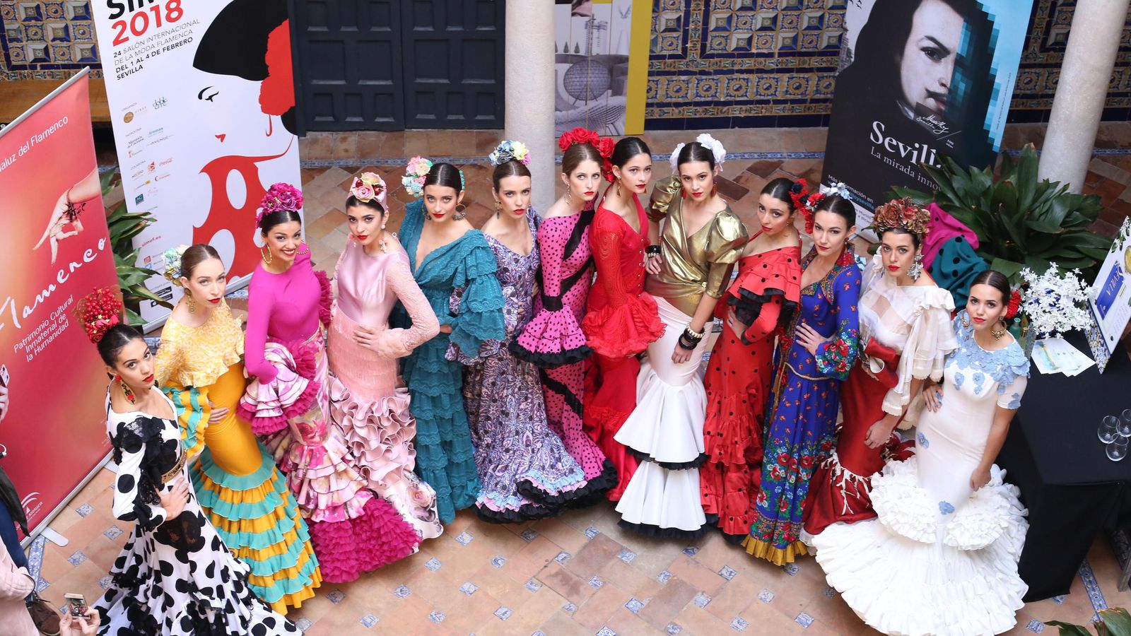 Modelos durante la presentación.