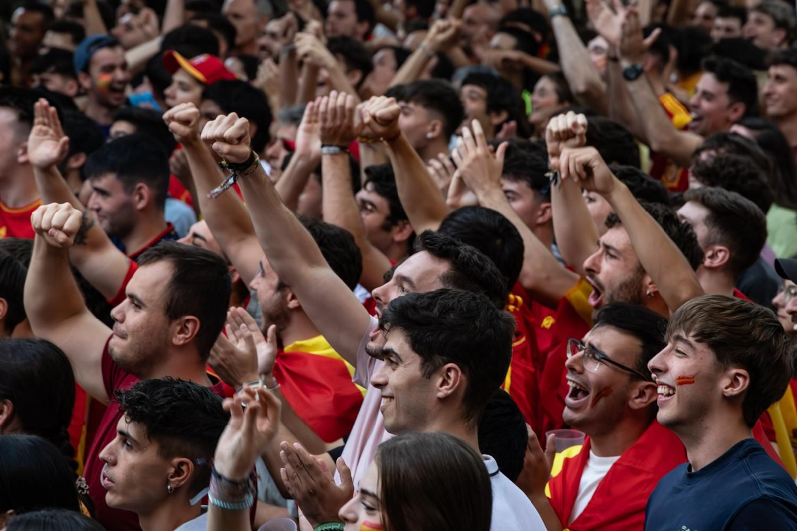 La euforia jiennense por la victoria de España, imágenes