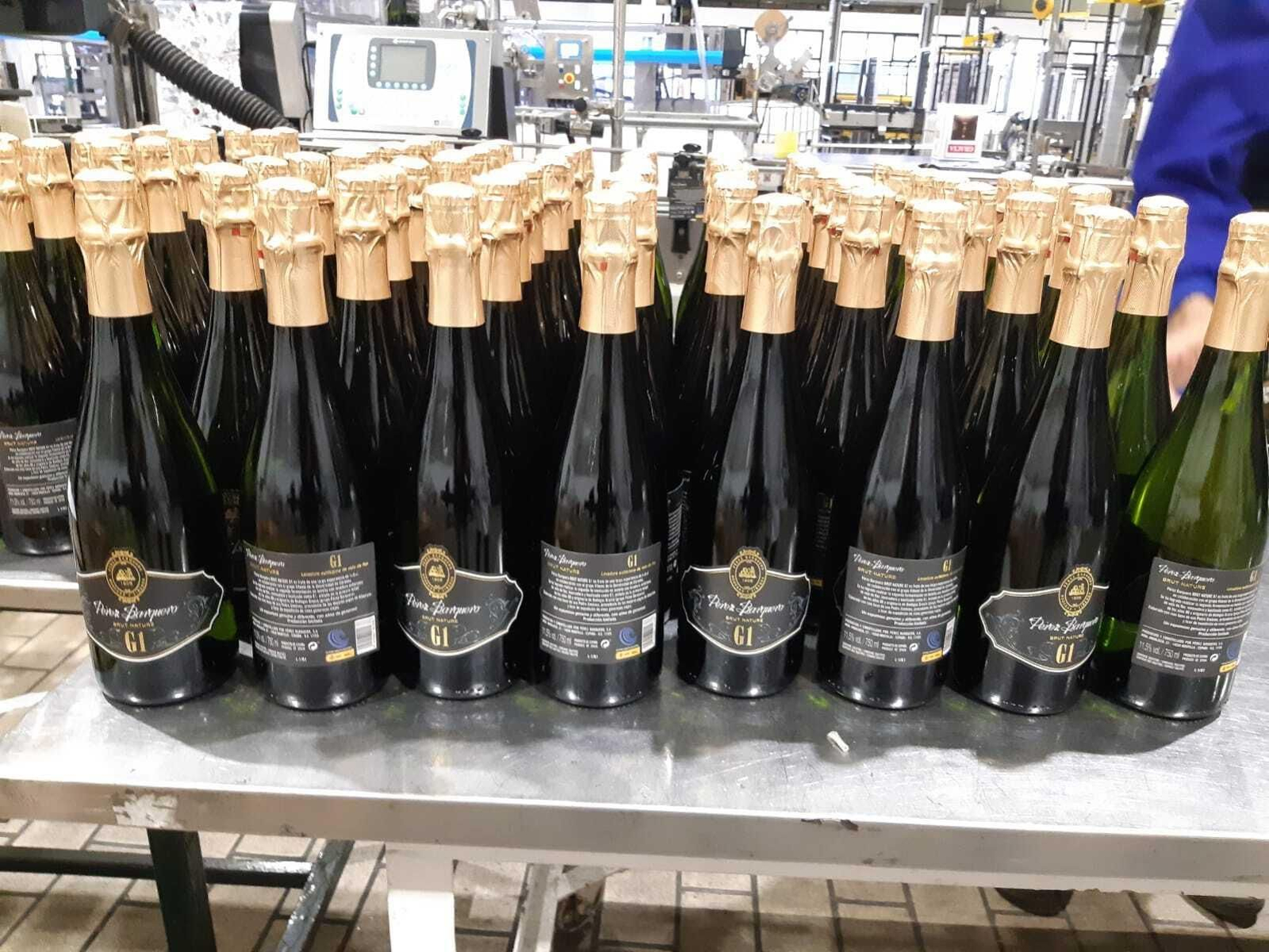 Botellas de Brut Nature G1, el espumoso con alma de generoso de Pérez Barquero.