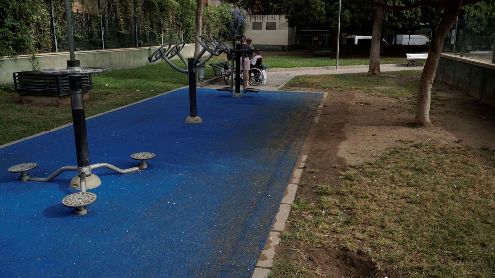 La zona de aparatos de gimnasia para mayores.