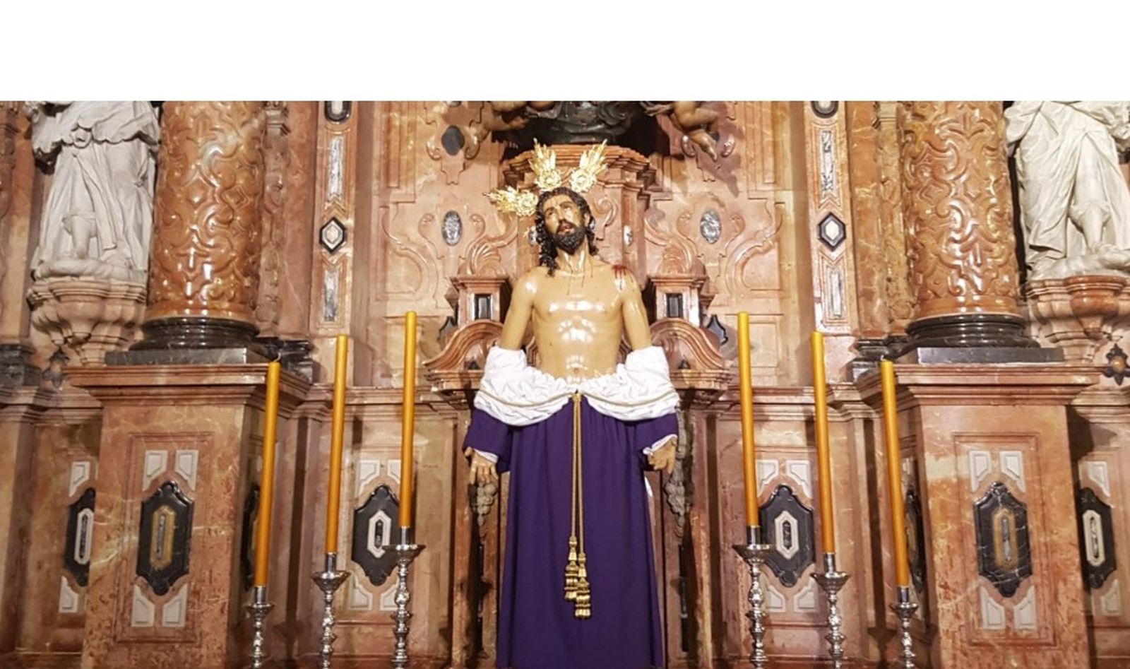 Jesús Despojado en el Sagrario durante las obras que se acometieron en la capilla en 2017