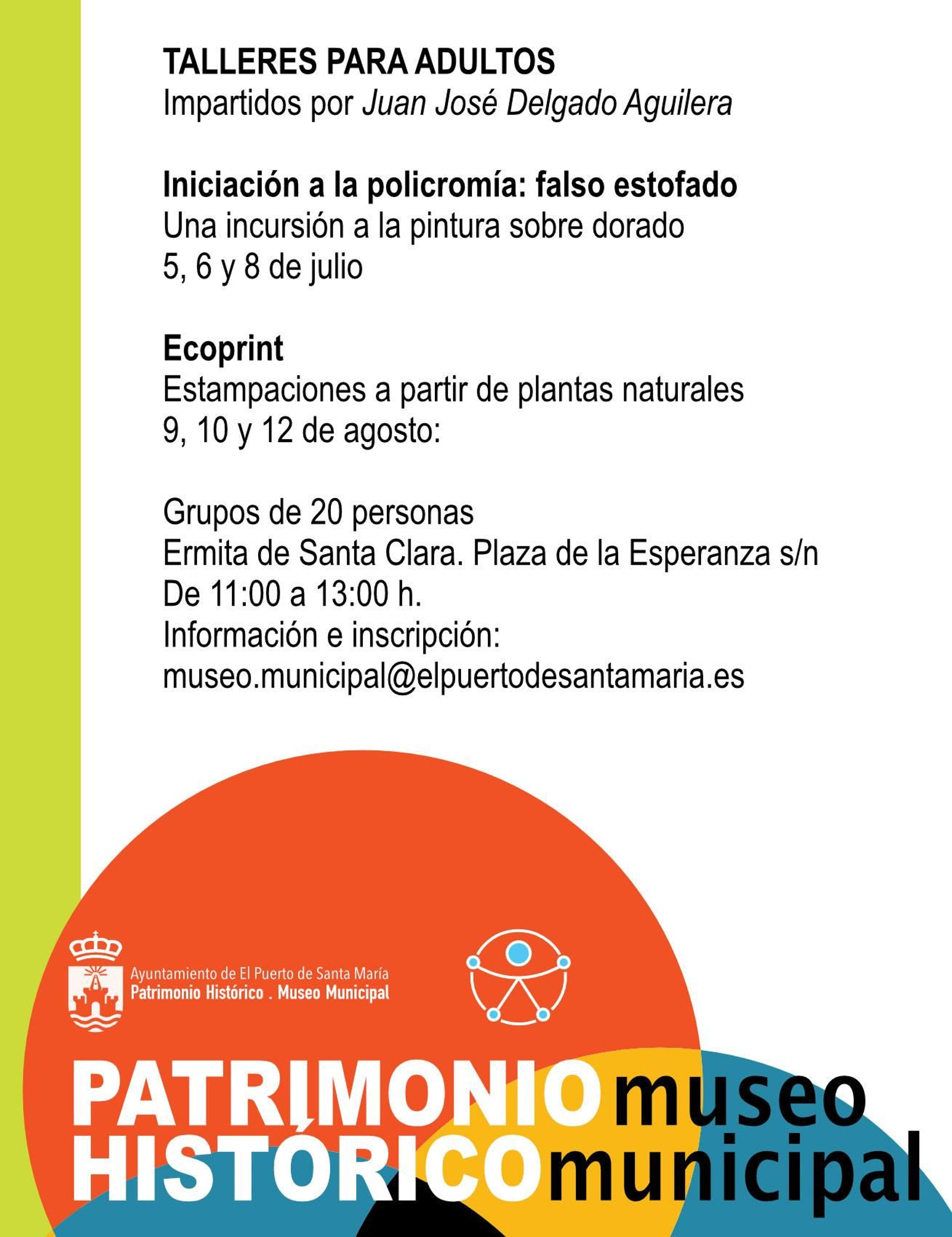 El cartel anunciador del taller de policromía.