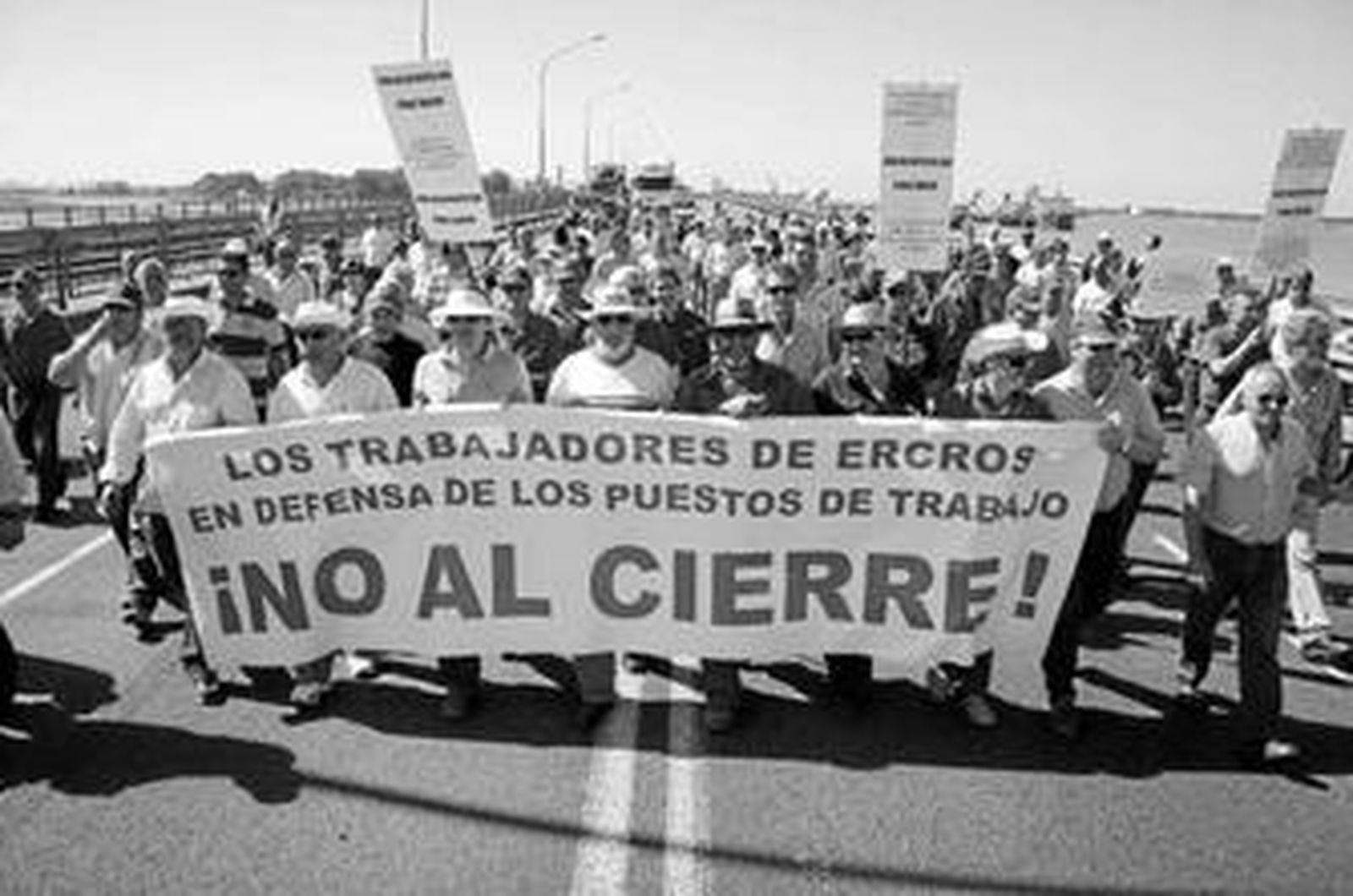 Manifestación de los trabajadores de Ercros el pasado 26 de mayo.