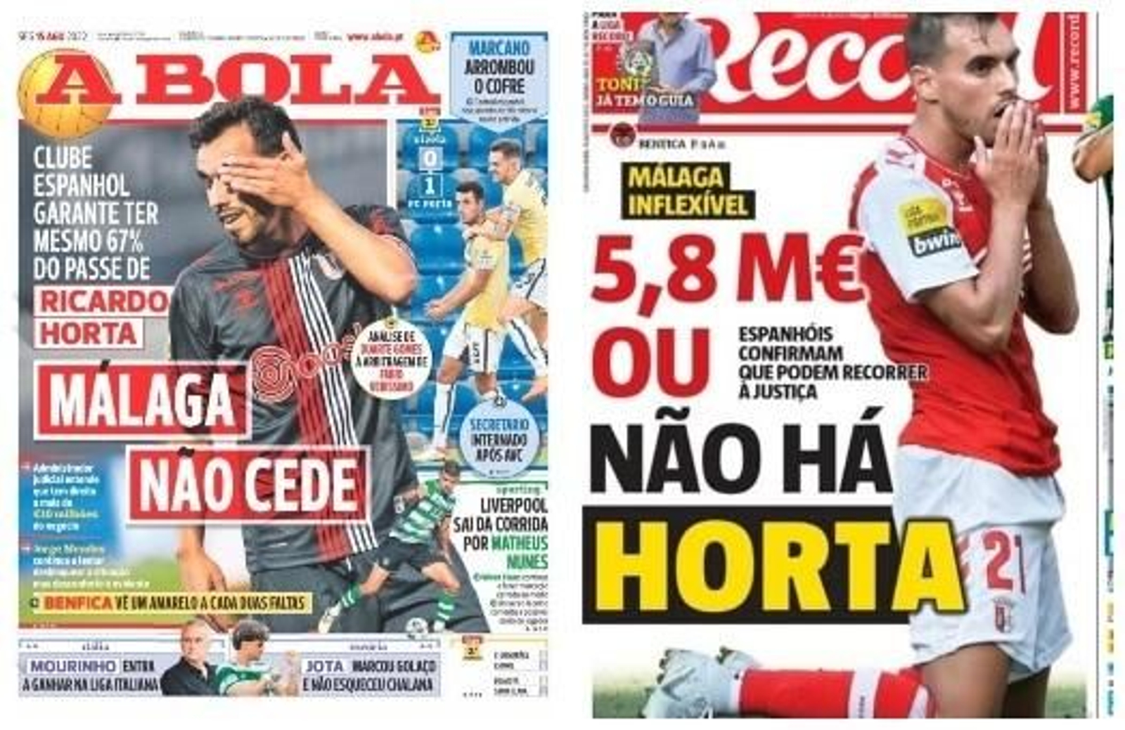 Las portadas de Portugal, con el caso Horta. Las portadas de Portugal, con el caso Horta.