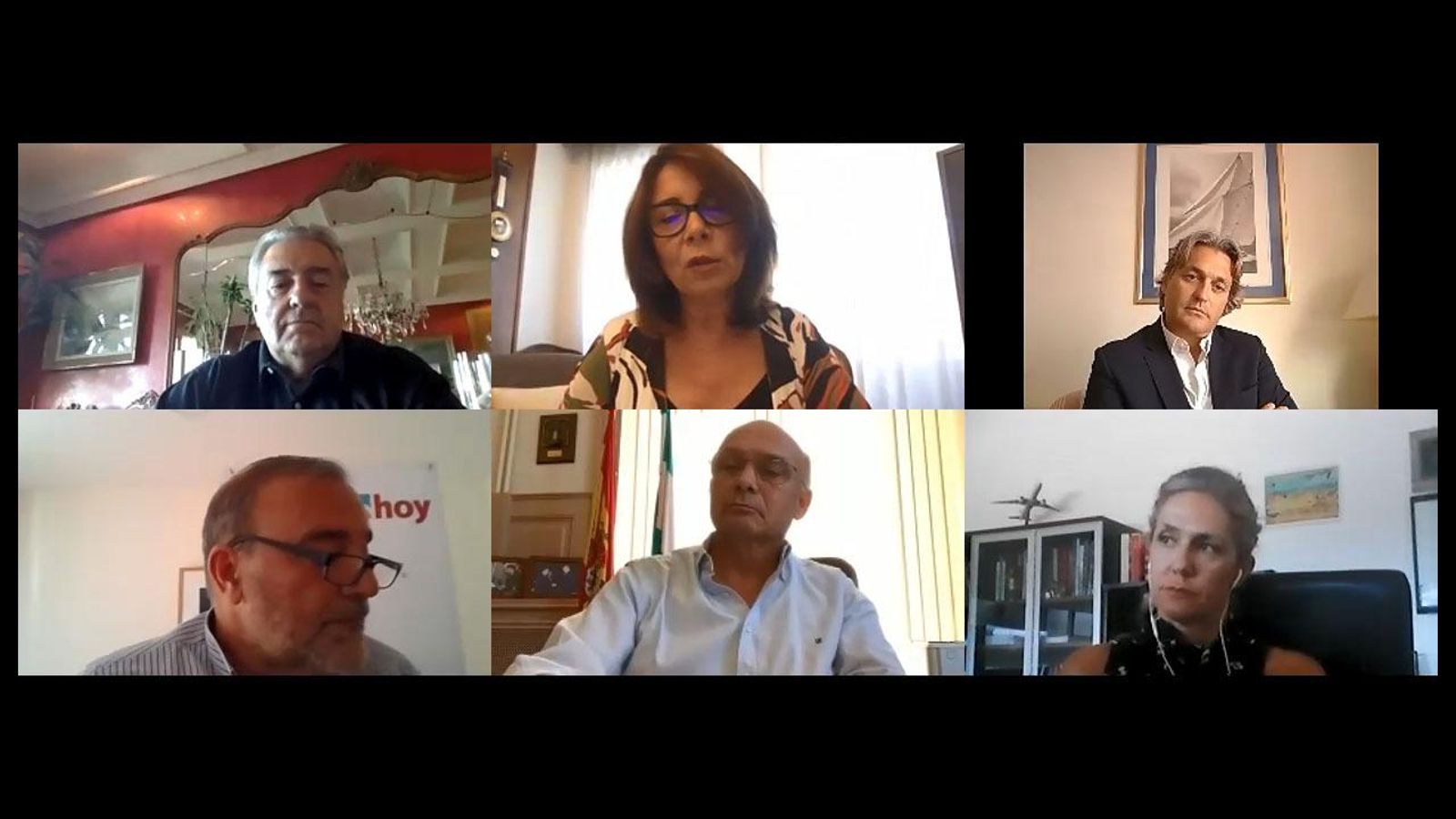 Imagen de los participantes en el desayuno informativo telemático sobre la náutica deportiva en el puerto de Málaga.