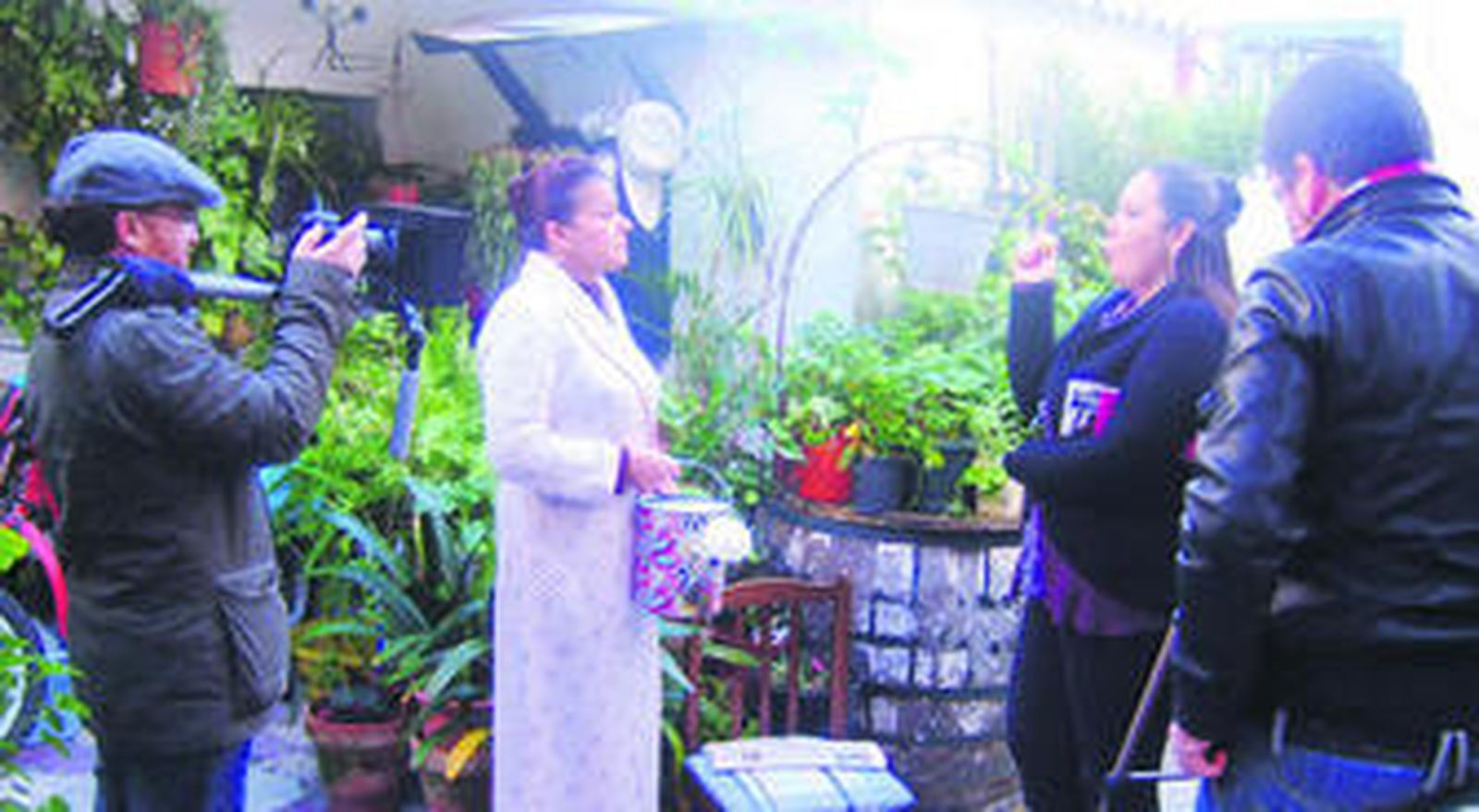 Un momento del rodaje en la calle Espelete.