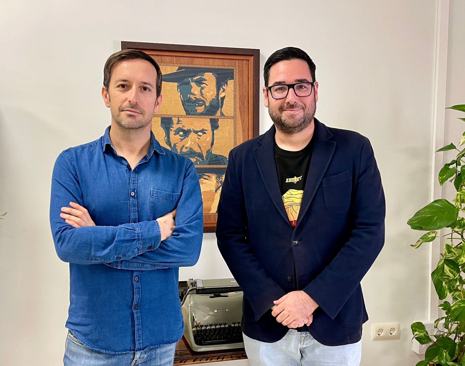 Juan Francisco Viruega junto a José Díaz, alcalde de Tabernas.