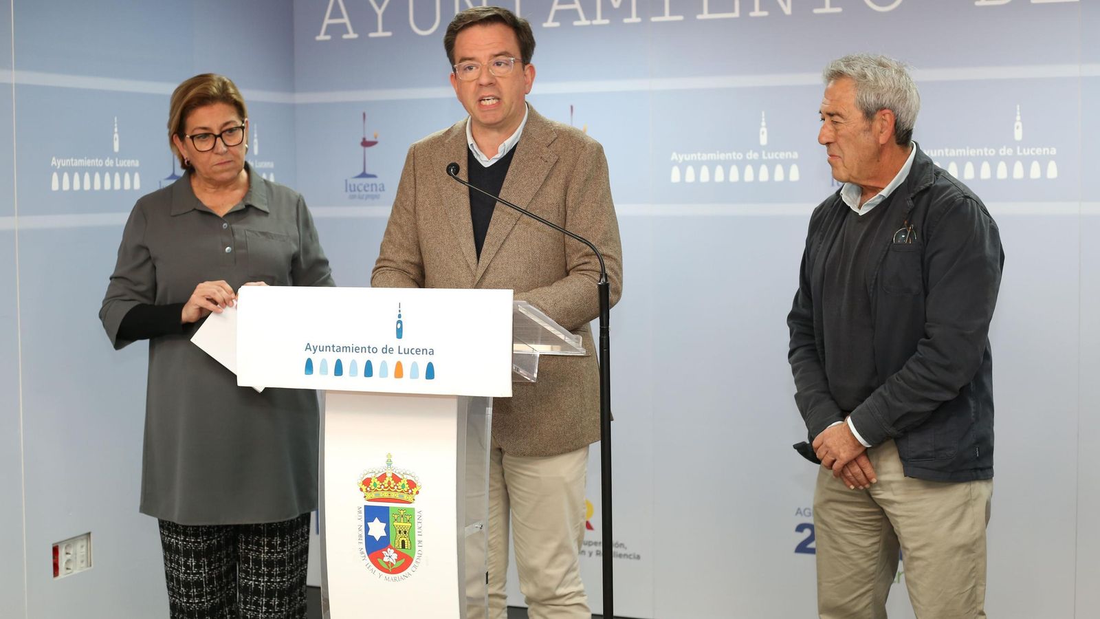 Charo Valverde, Aurelio Fernández y Francisco de Mora.