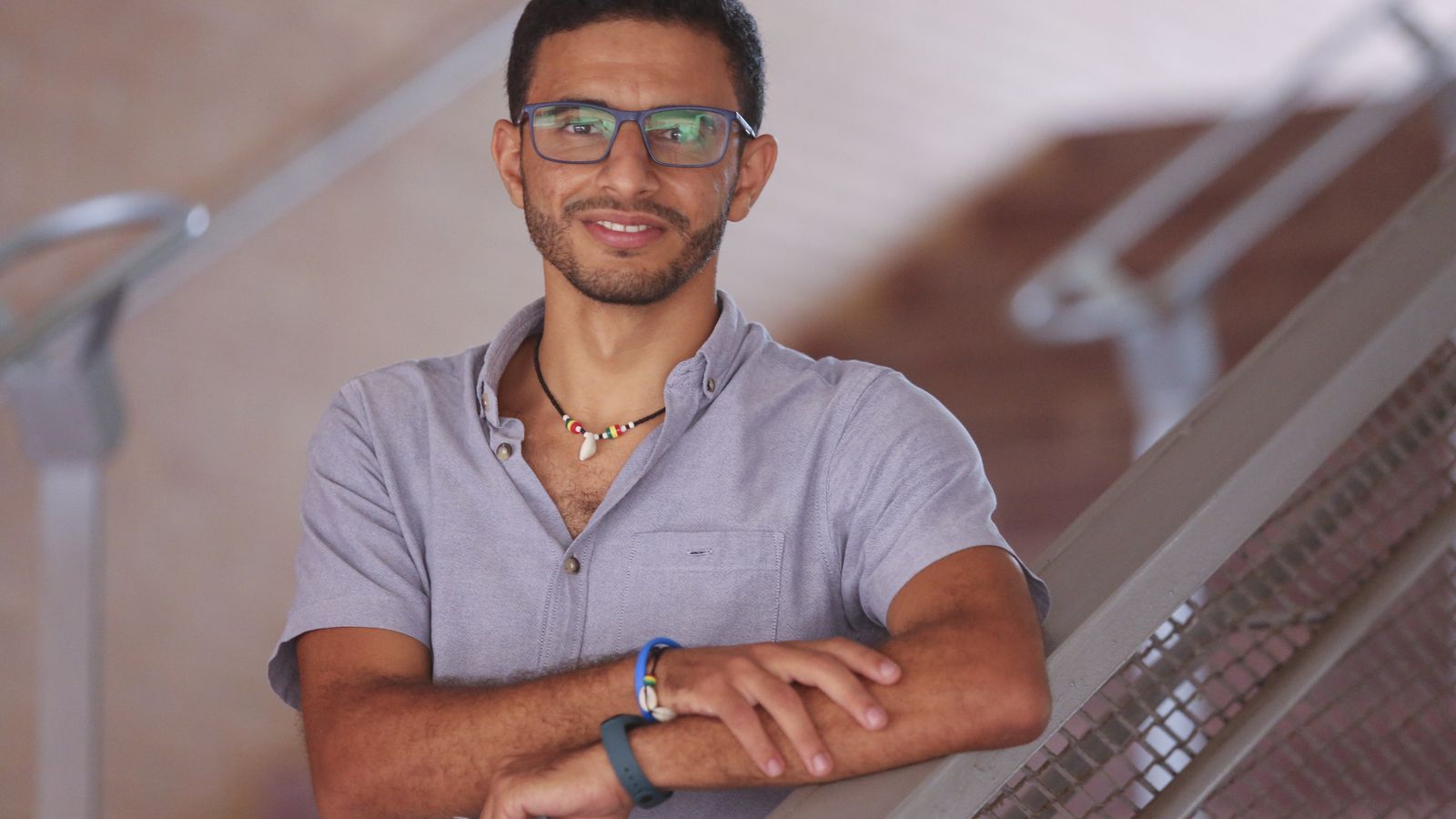 Abdelfettah Hadij en la ETSI de Telecomunicaciones.