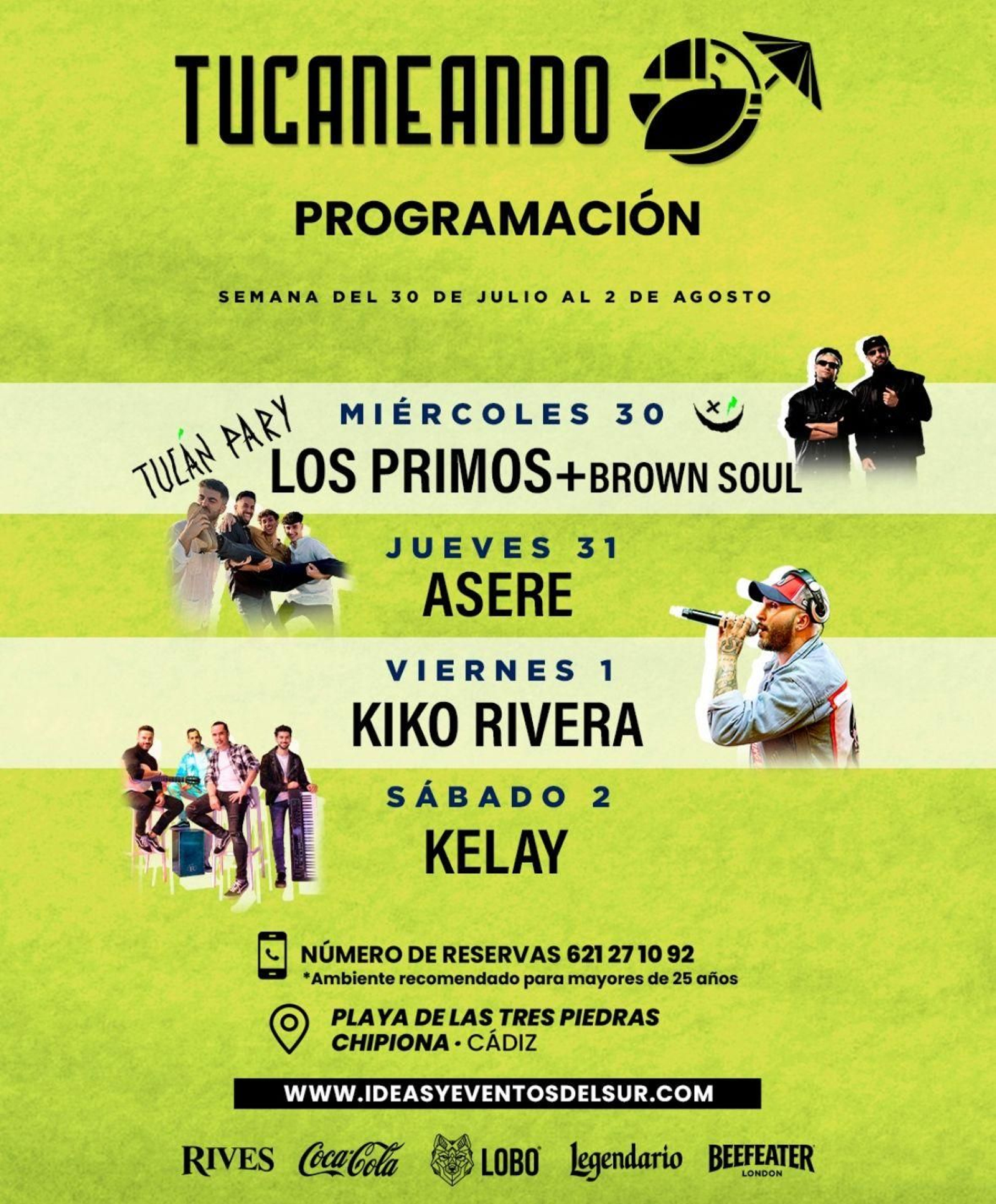 Los Primos+Brown Soul, Asere, Kiko Rivera y Klay, en Tulum. Chipiona..jpeg