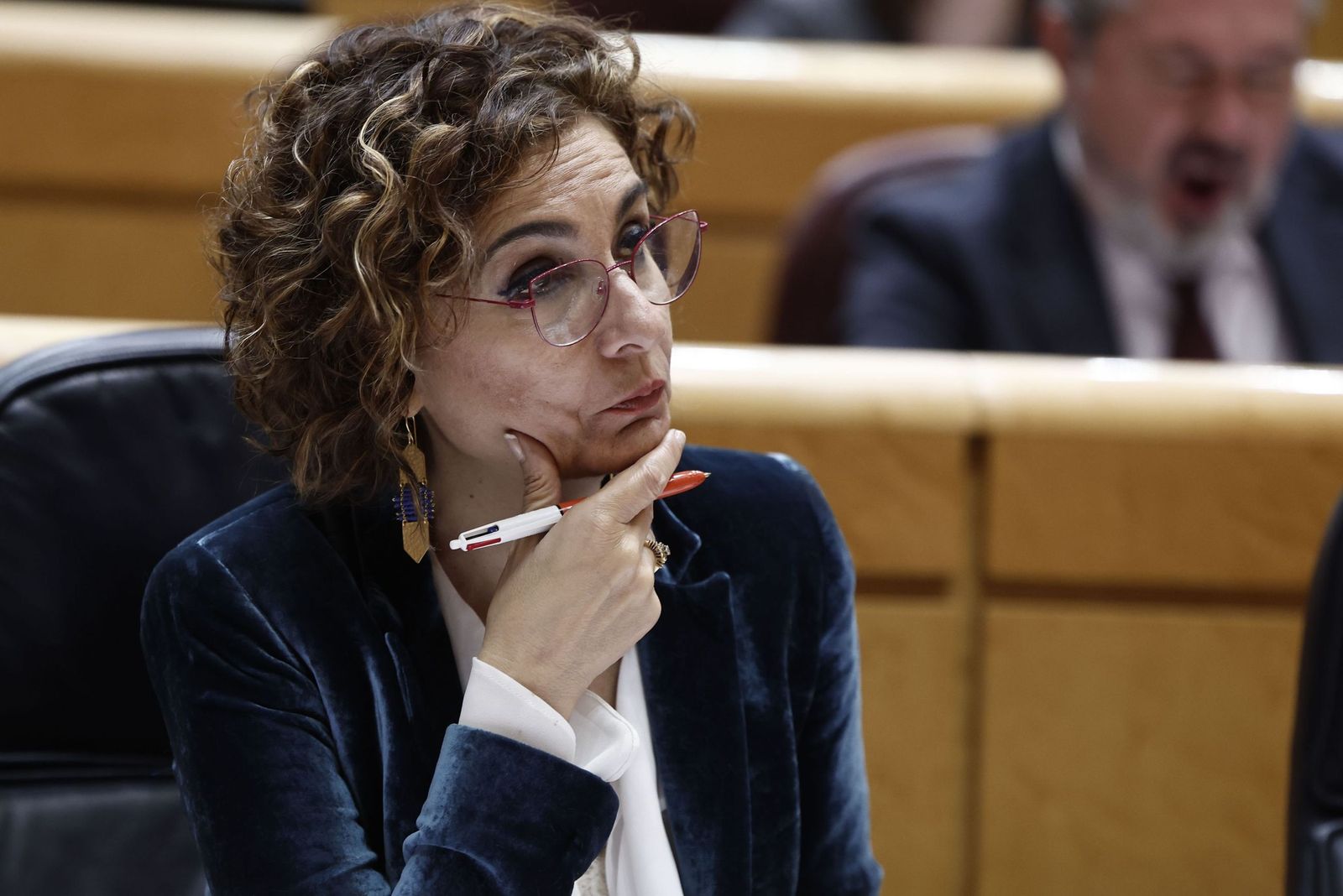La vicepresidenta del Gobierno, María Jesús Montero, este jueves en el Senado.
