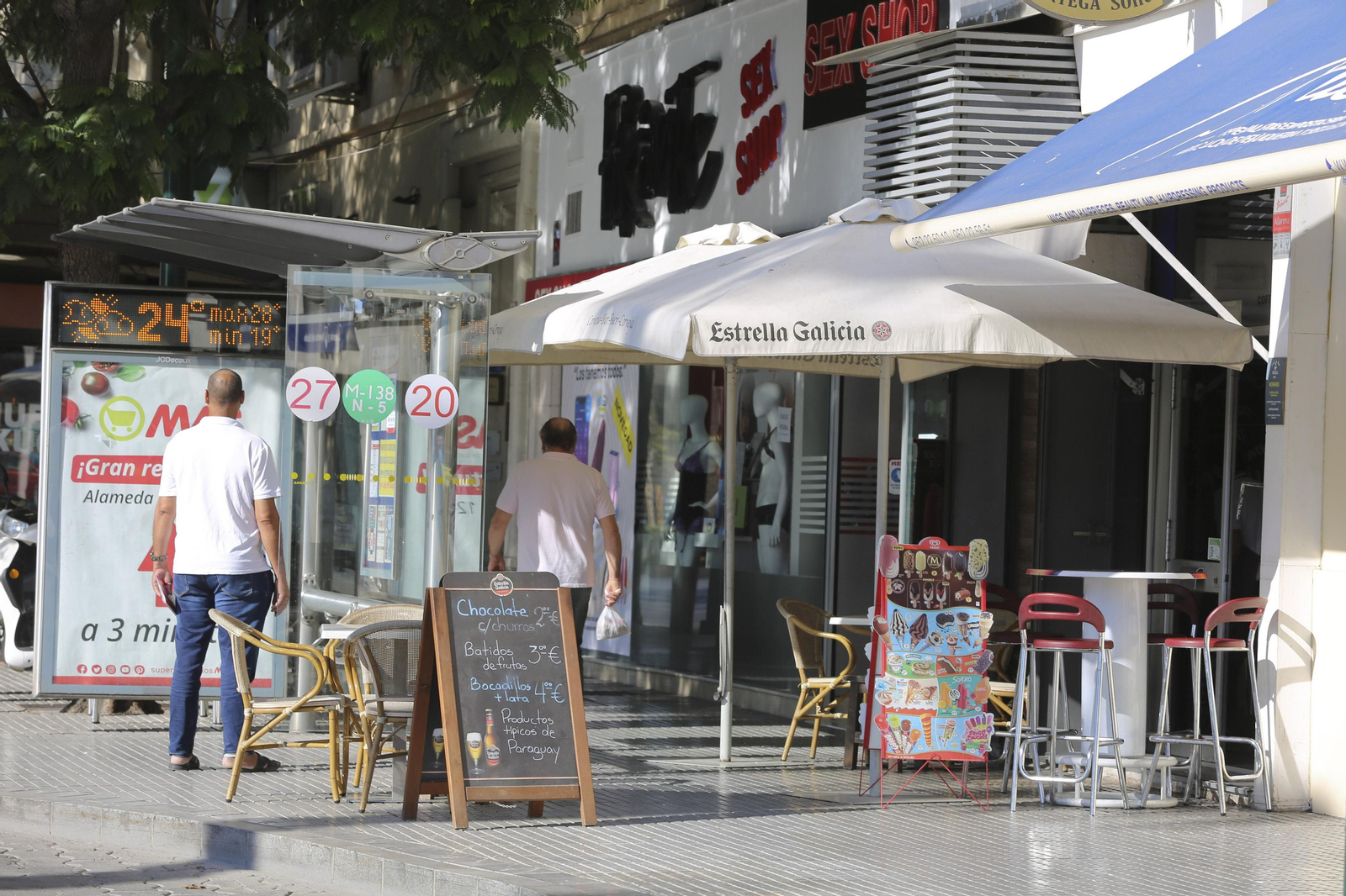 Una cafetería en la zona del Soho en Málaga capital.