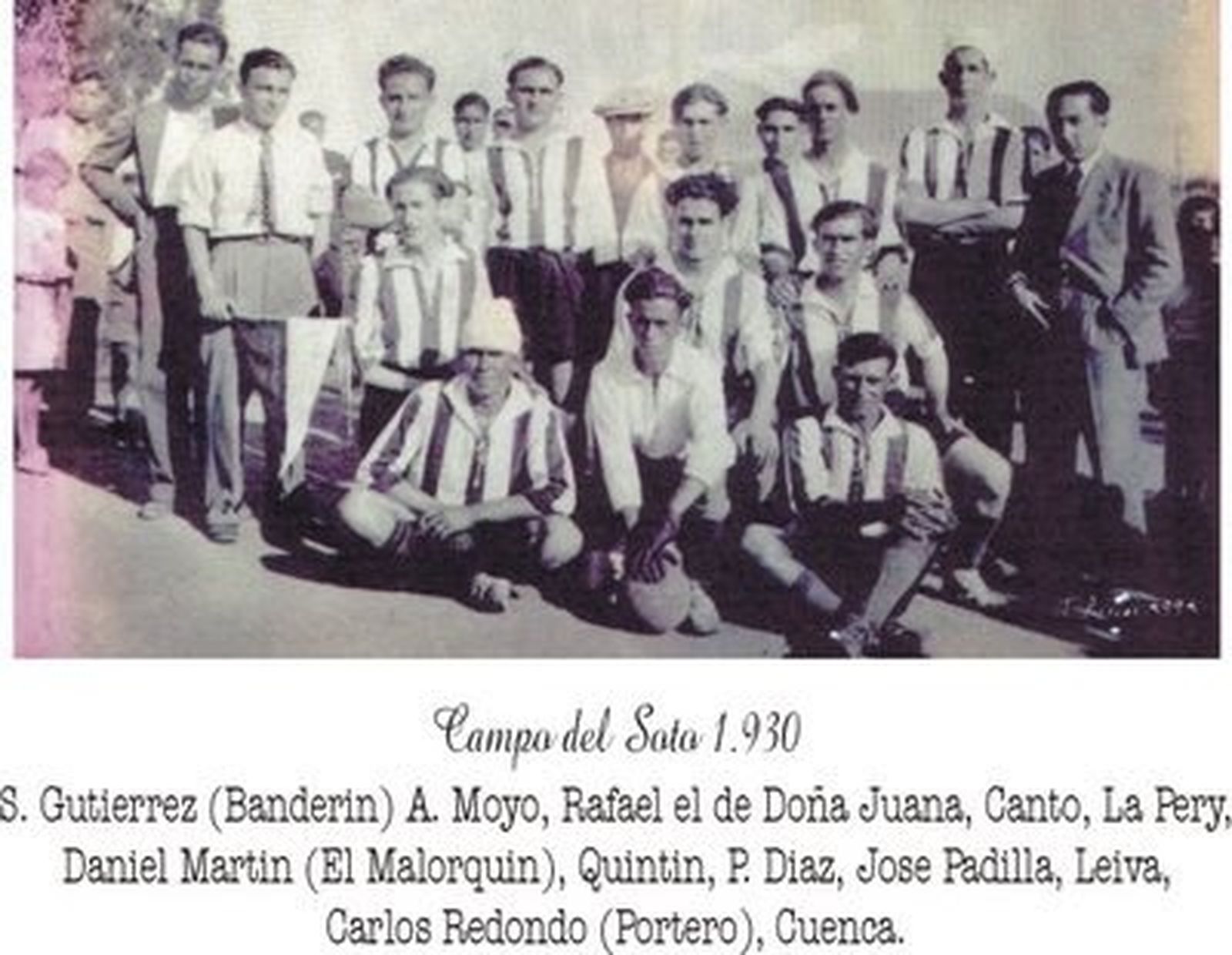 Una plantilla de fútbol en Tesorillo en 1930