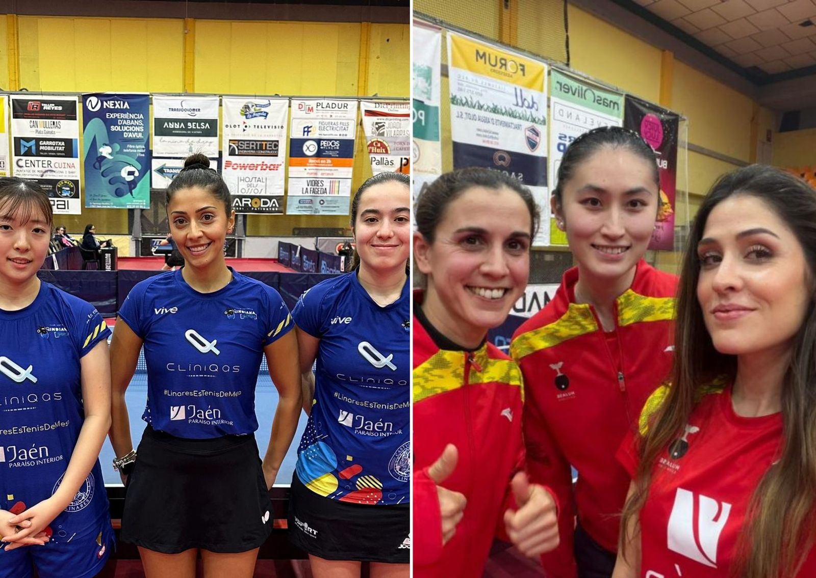 A la izquierda, el equipo de Cliniqas.com, y a la derecha el trío de Hujase Jaén.