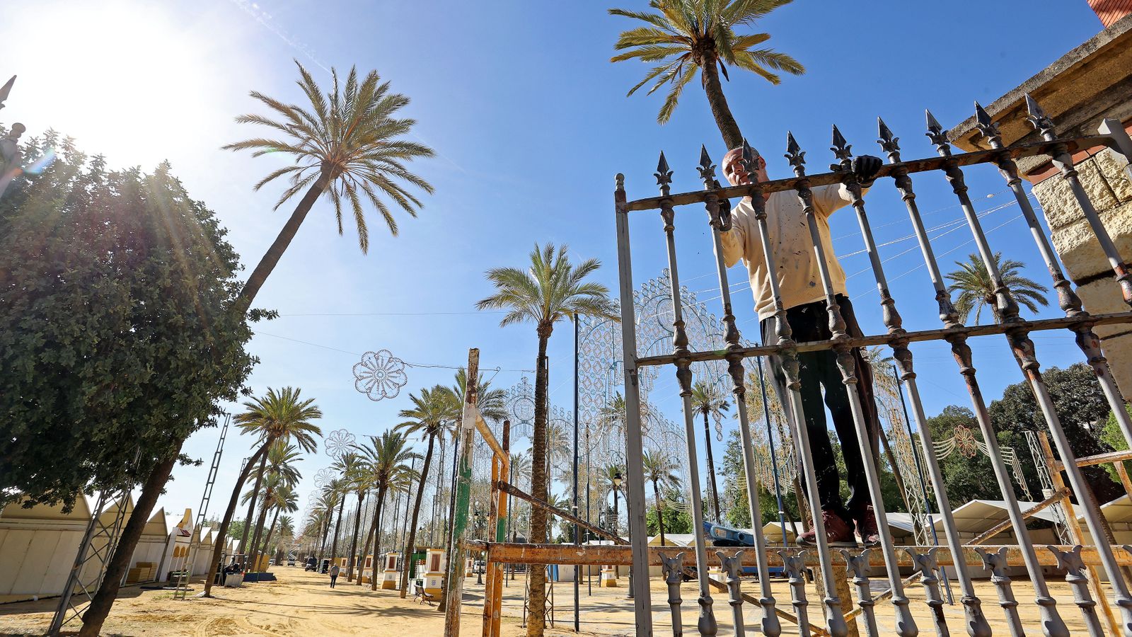 Preparativos en el Real de la Feria de Jerez