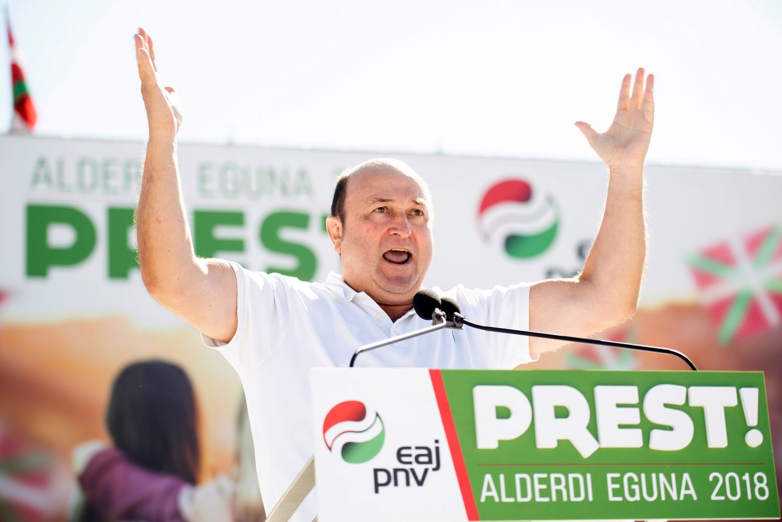 El presidente del PNV, Andoni Ortuzar, en el Alderdi Eguna que se celebró ayer en Vitoria.