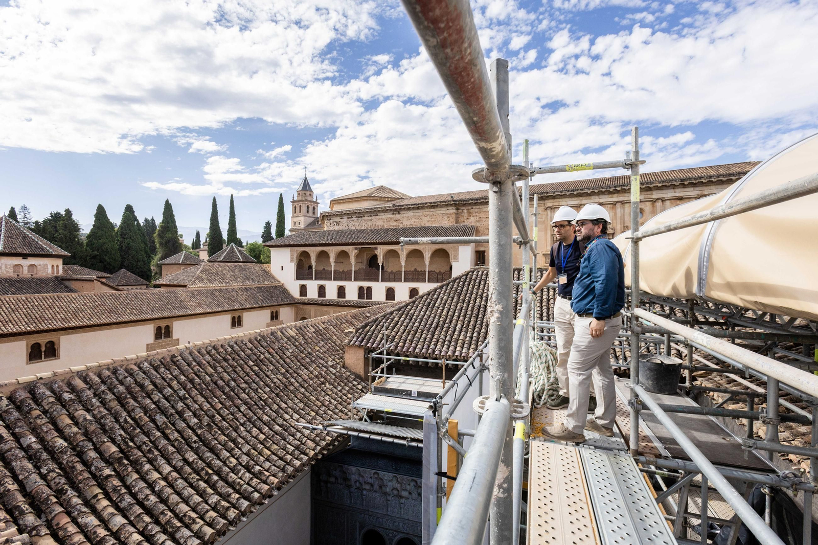 Así se está llevando a cabo la restauración del Mexuar de La Alhambra