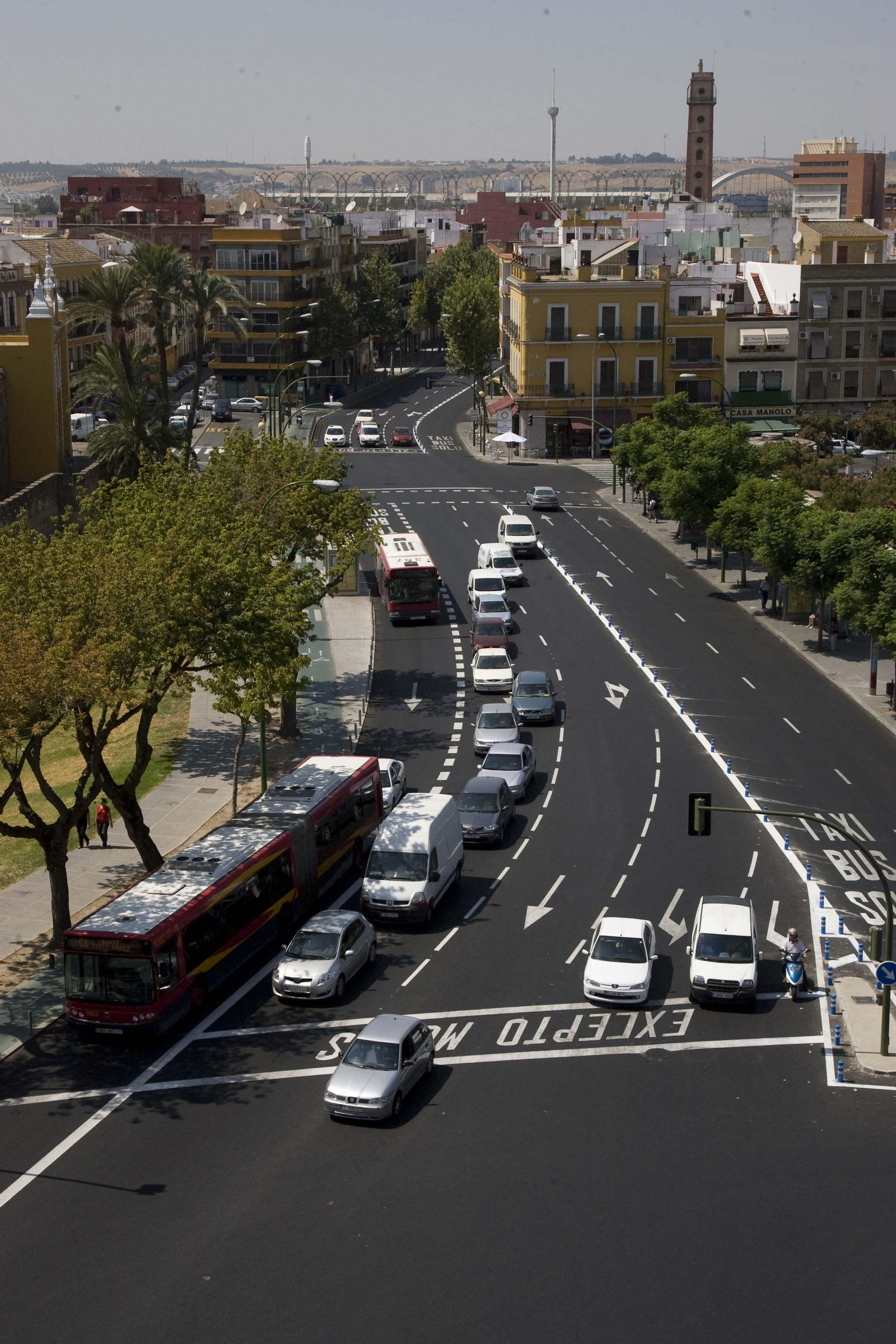 Una vista aérea de la Ronda Histórica en la zona de la Macarena.
