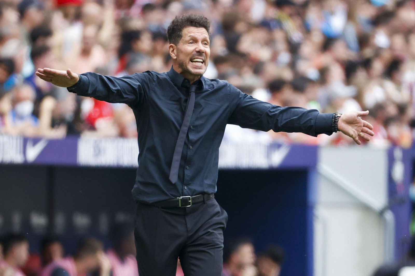 Simeone en un duelo de la presente temporada en el Wanda Metropolitano.