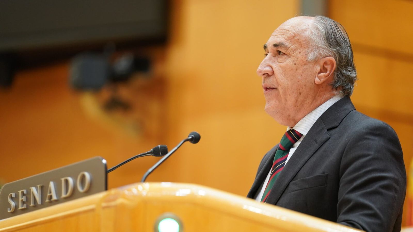 José Ignacio Landaluce, en la tribuna de oradores del Senado.