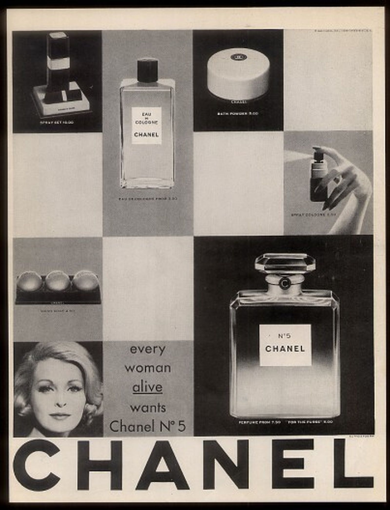 Anuncio de 'Chanel Nº5' de los años 40.