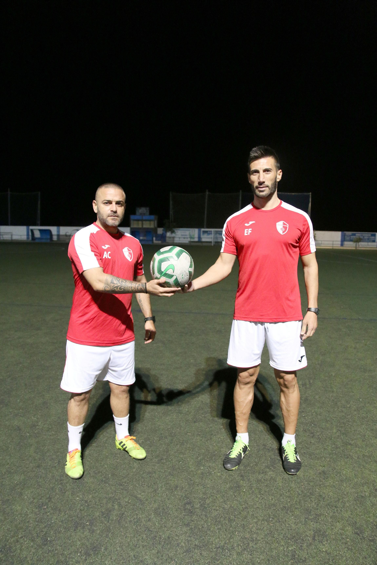 Fotogalería del tándem Crusat&Edu Fenoy como entrenadores del Sporting de Almería