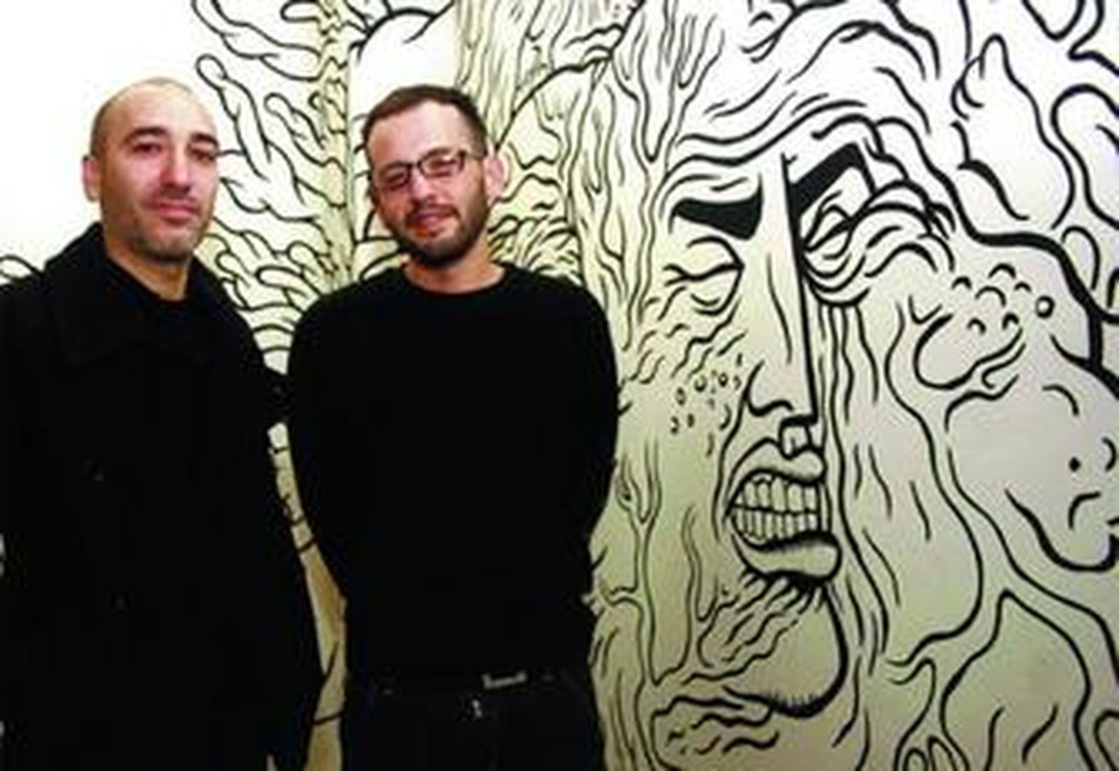 Juan Carlos Bracho y Andi Rivas durante la inauguración.