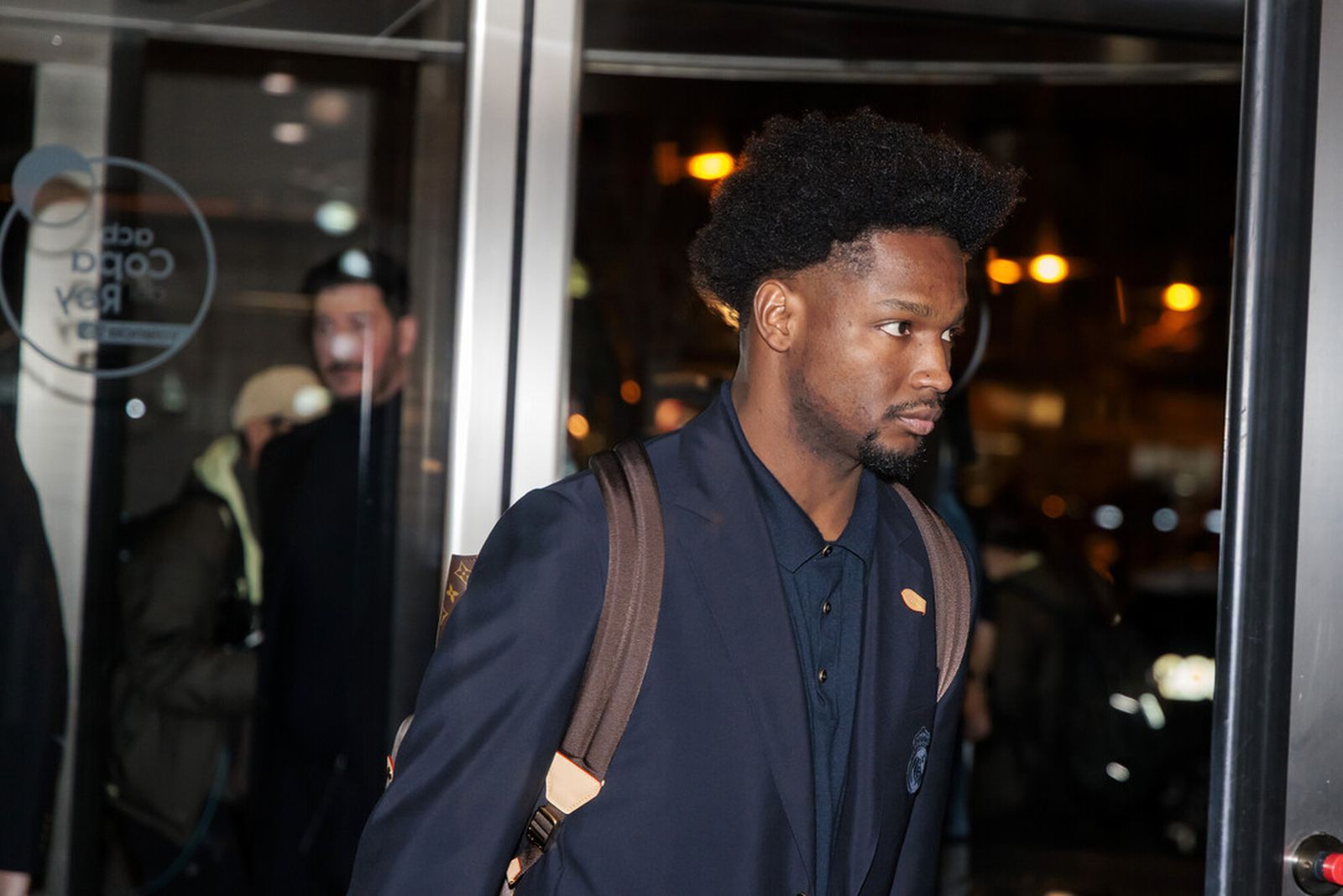 Feliz, a la llegada del Madrid a Valencia.