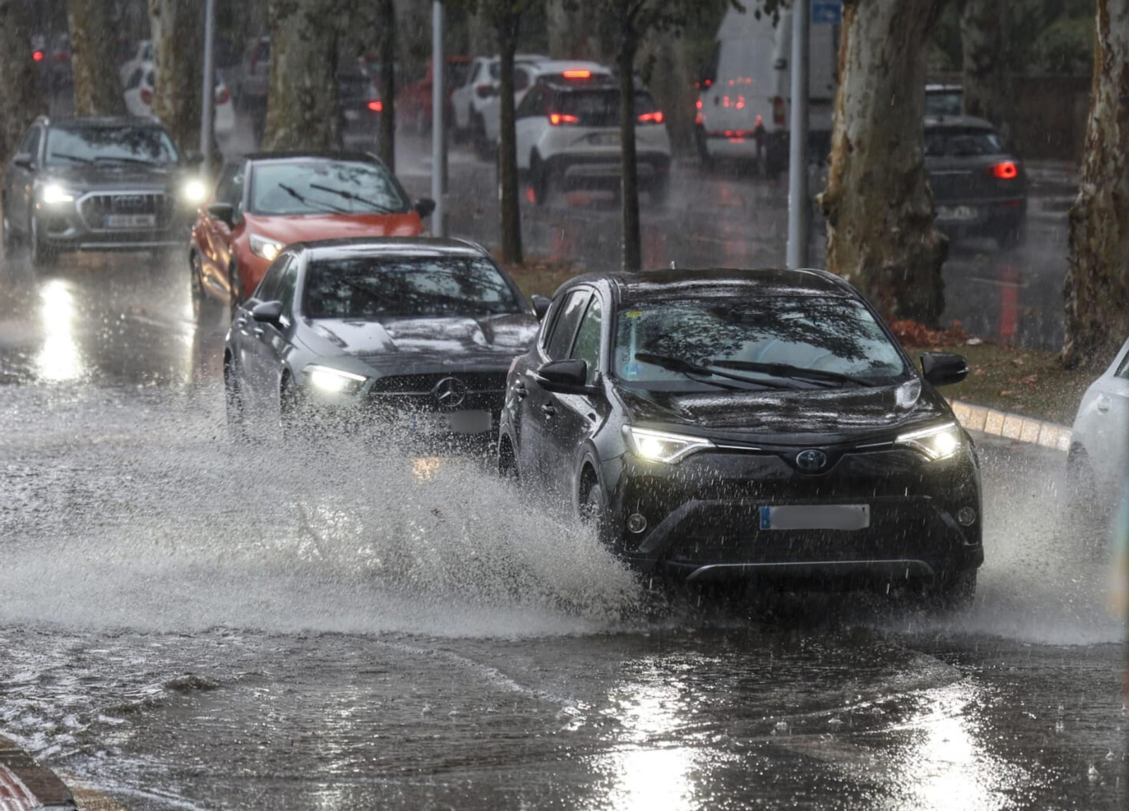 Lluvias y tormentas en Málaga en la jornada de aviso naranja, en imágenes