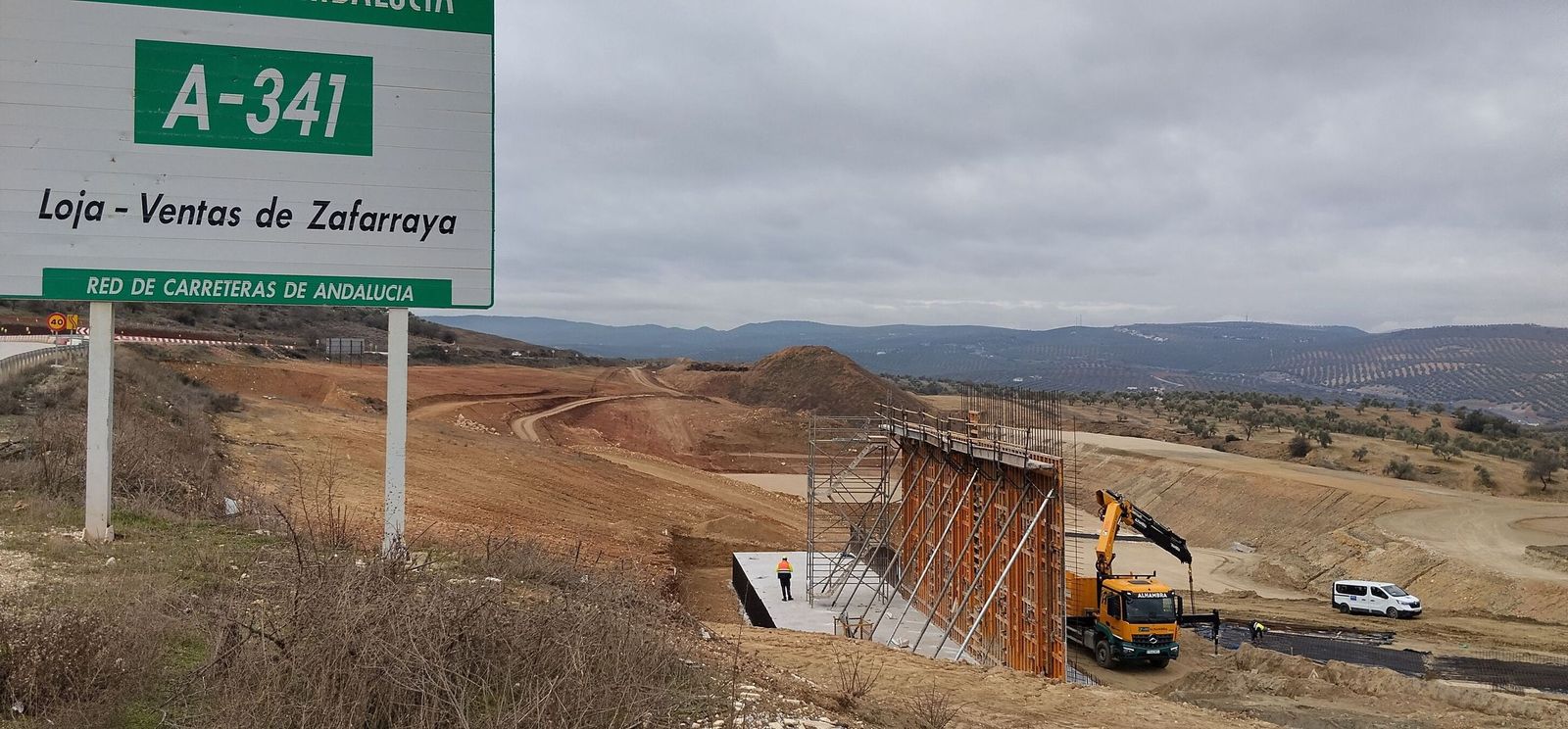 Obras en la Variante de Loja en el tramo de Riofrío