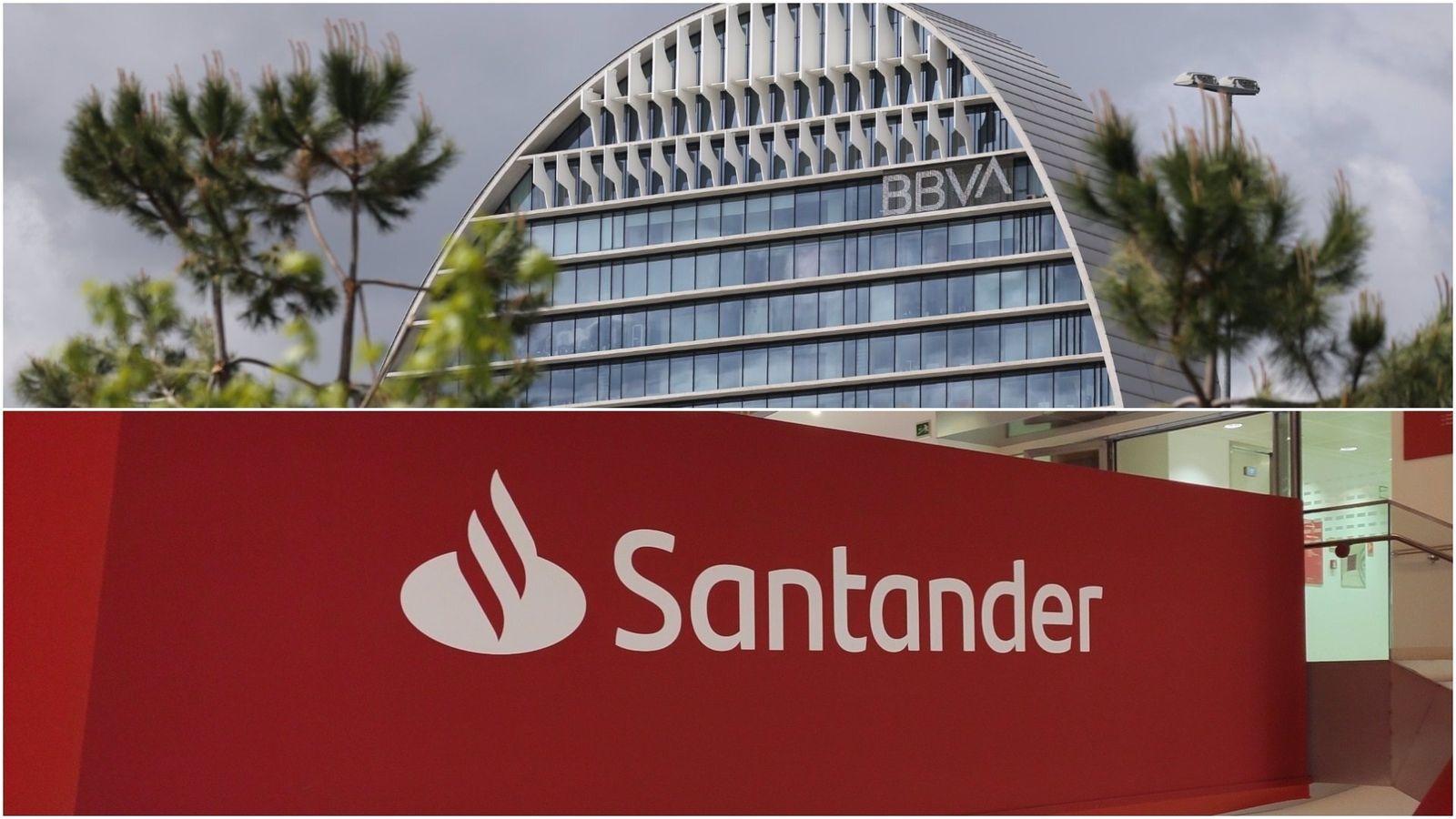 Logos de BBVA y Banco Santander