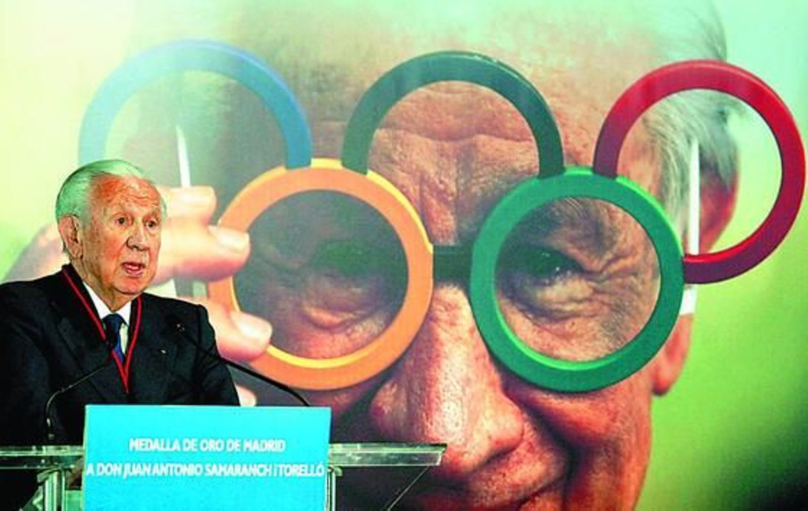 Juan Antonio Samaranch durante su intervención en 2006 en el acto en el que recibió la Medalla de Oro de Madrid.

Foto: B. Echavarri / Efe