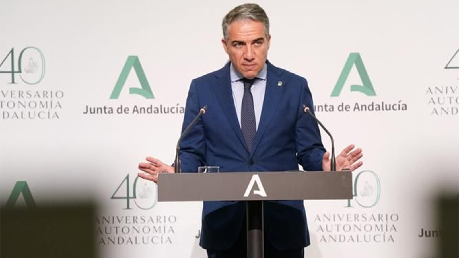 El consejero de la Presidencia, Administración Pública e Interior y portavoz del Gobierno andaluz, Elías Bendodo, en una imagen de archivo.