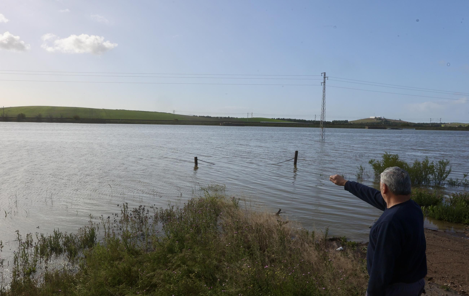 El campo en Lebrija inundado tras las lluvias