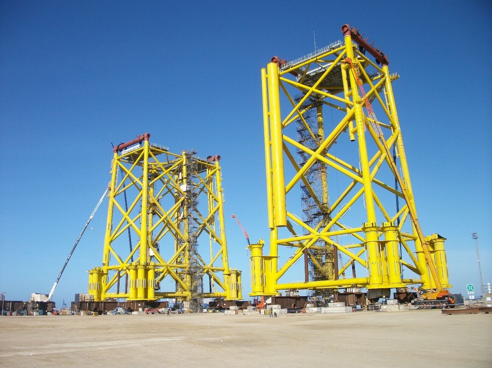 Soportes fabricados por Dragados Offshore en Puerto Real para el proyecto Tyra